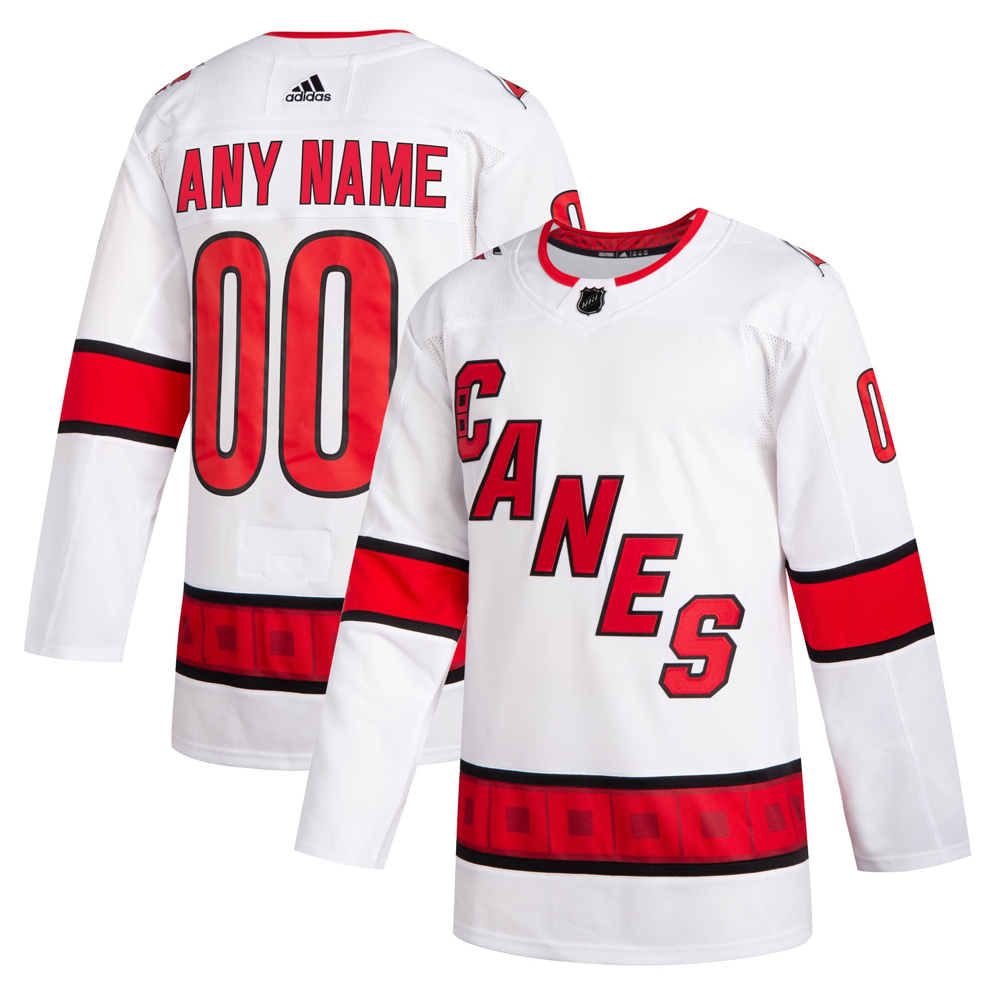 Carolina Hurricanes adidas 2020/21 Away Custom Authentic Jersey - White - vstockx