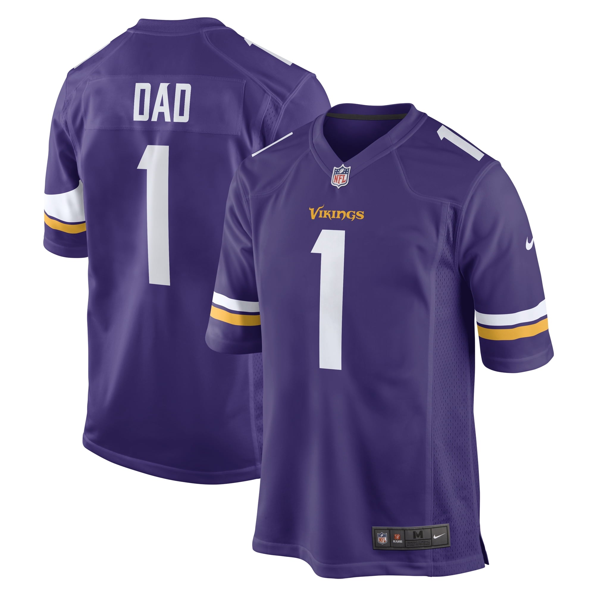 Men's Nike Number 1 Dad Purple Minnesota Vikings Game Jersey - vstockx