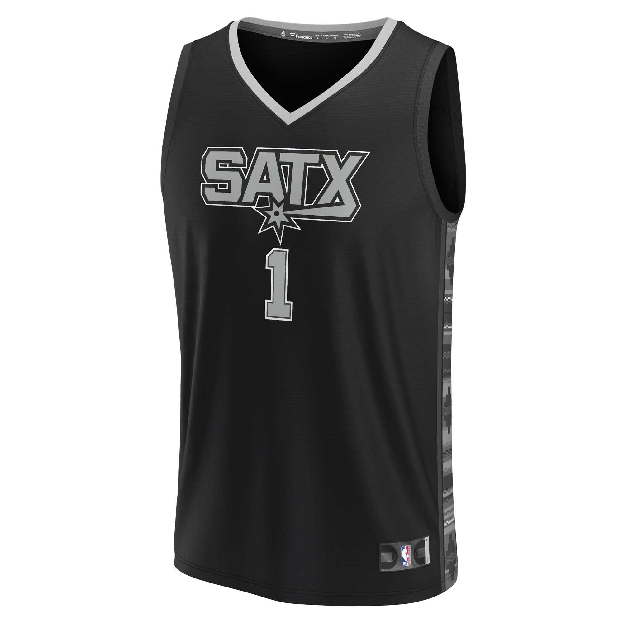 Victor Wembanyama San Antonio Spurs Fanatics Branded Youth Fast Break Player Jersey - Statement Edition - Black - vstockx
