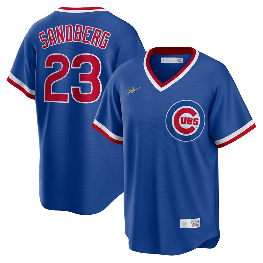 Men's Chicago Cubs Ryne Sandberg Royal Road Cooperstown Collection Player Jersey - vstockx