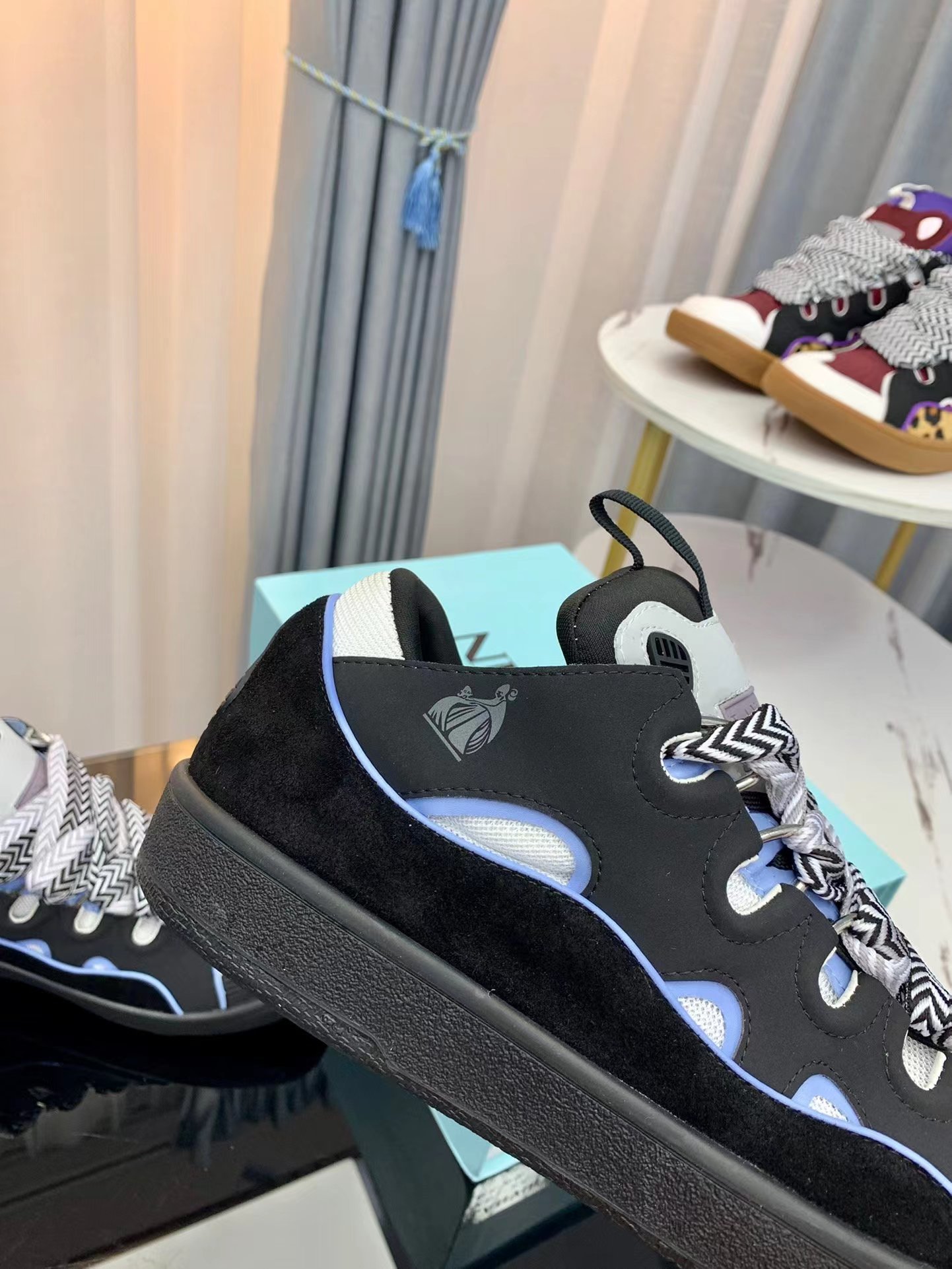 Lanvin Leather Curb black and white - vstockx