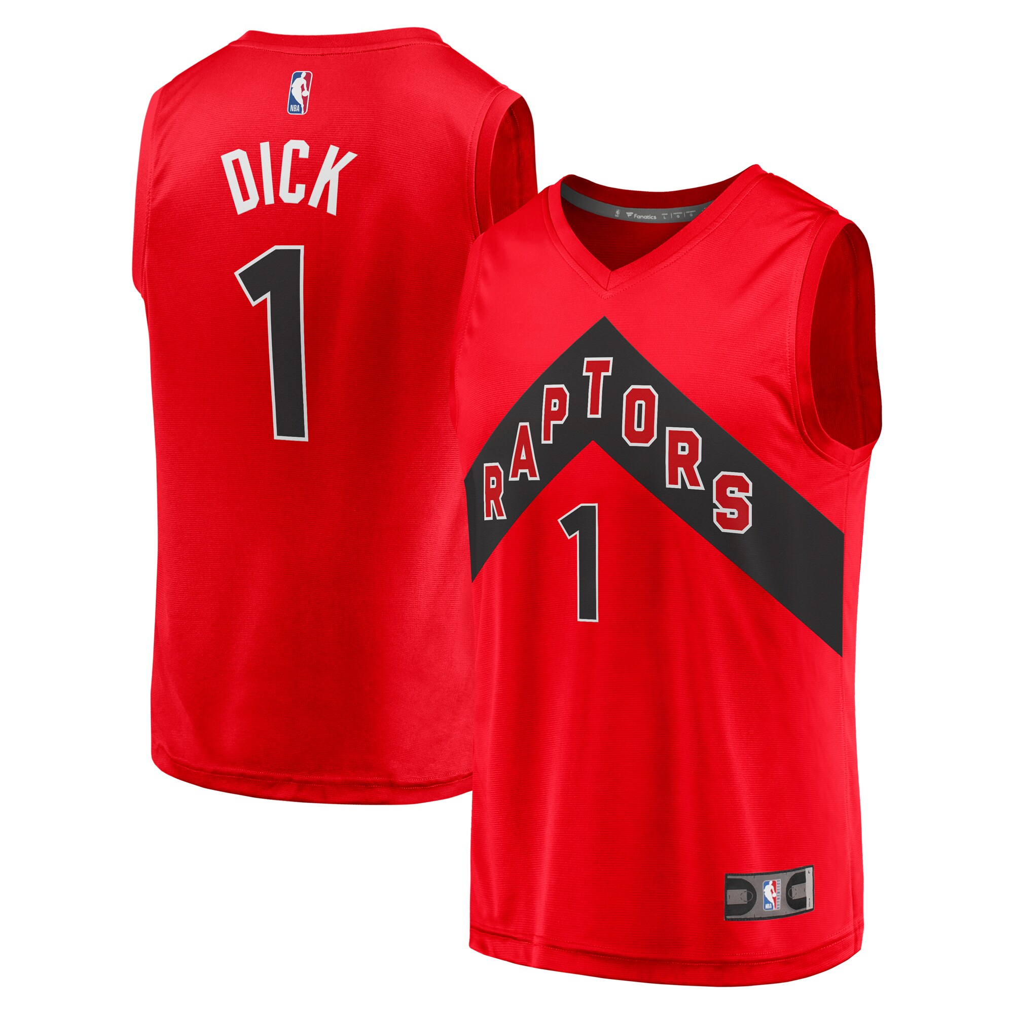 Gradey Dick Toronto Raptors Fanatics Branded Youth Fast Break Player Jersey - Icon Edition - Red - vstockx
