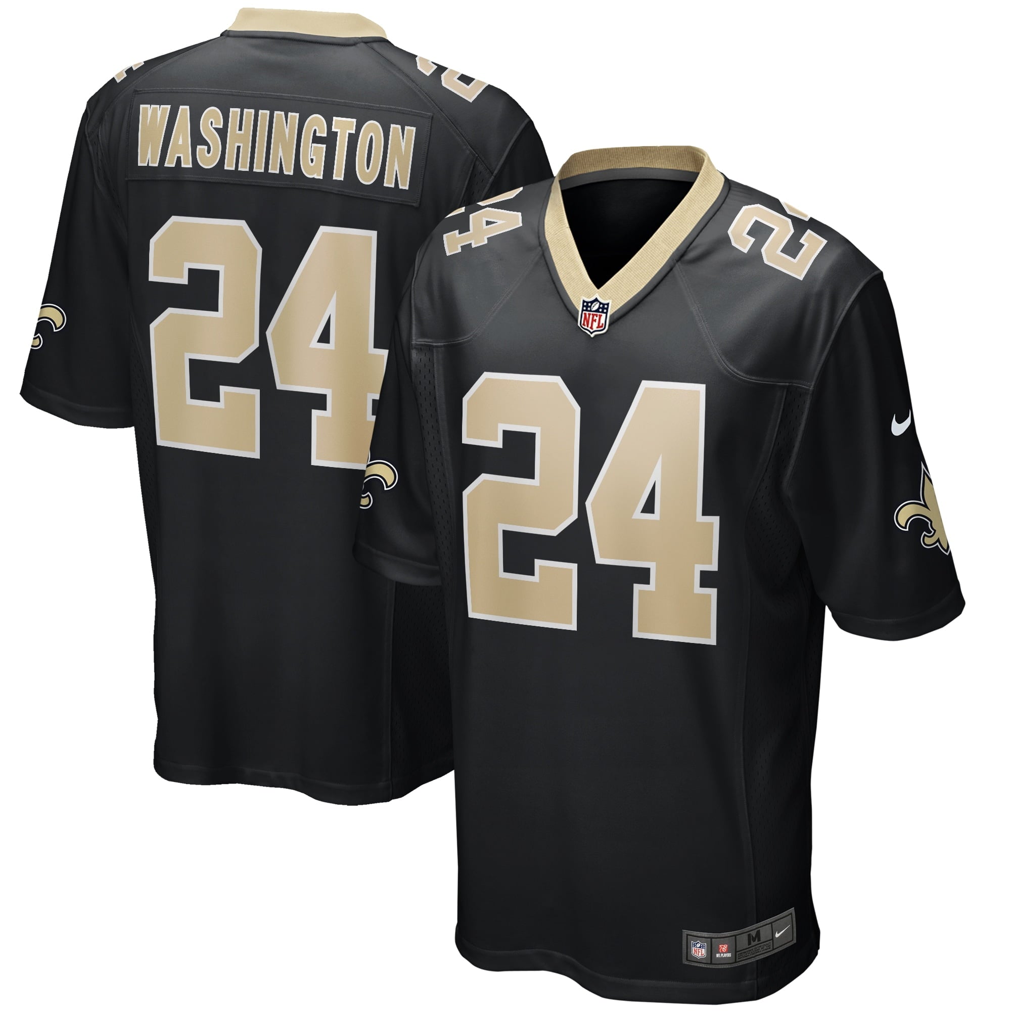 Men's Nike Dwayne Washington Black New Orleans Saints Game Player Jersey - vstockx