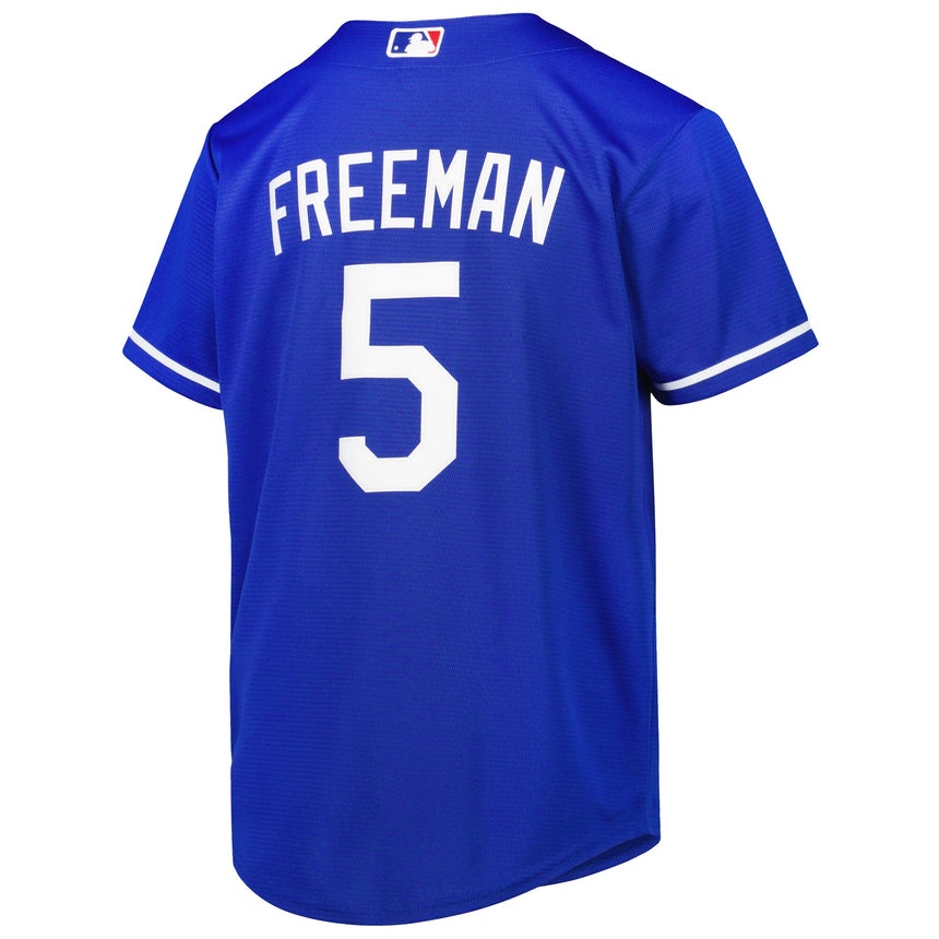 Youth Freddie Freeman Los Angeles Dodgers Blue Alternate Replica Player Jersey - vstockx