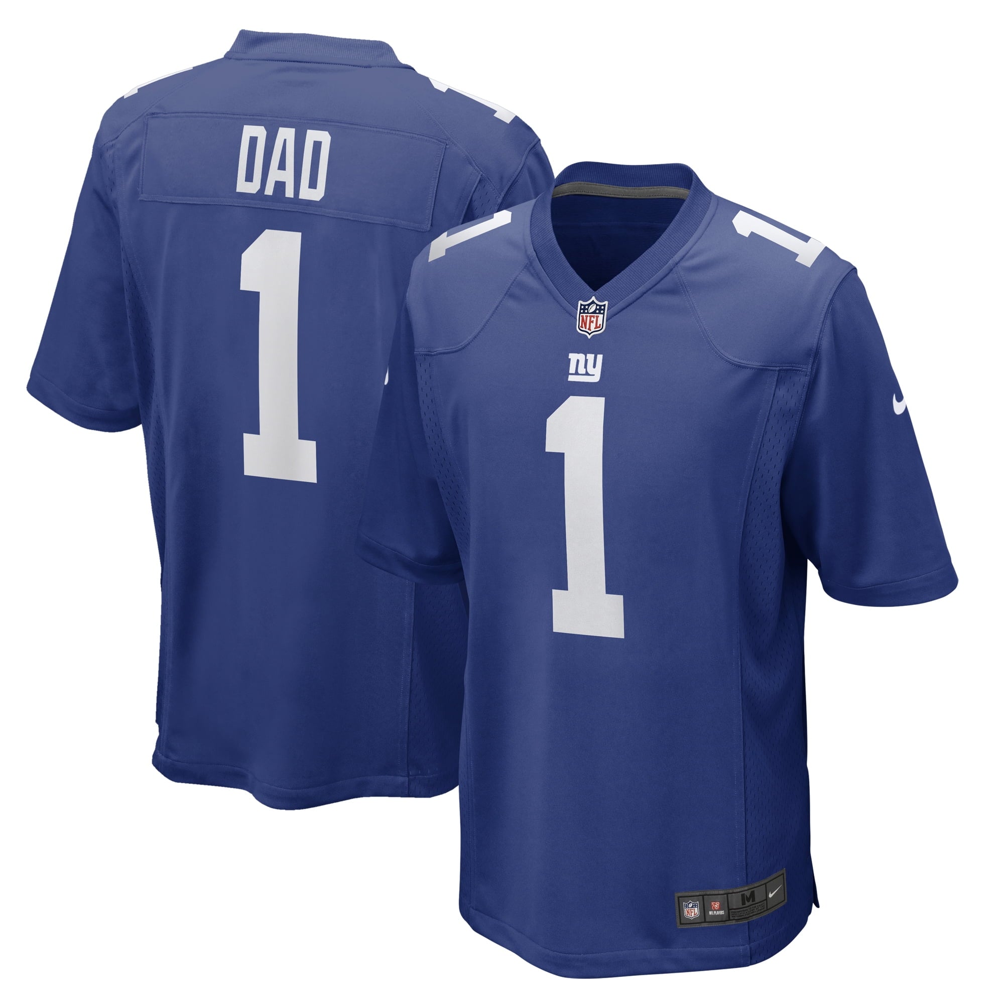 Men's Nike Number 1 Dad Royal New York Giants Game Jersey - vstockx