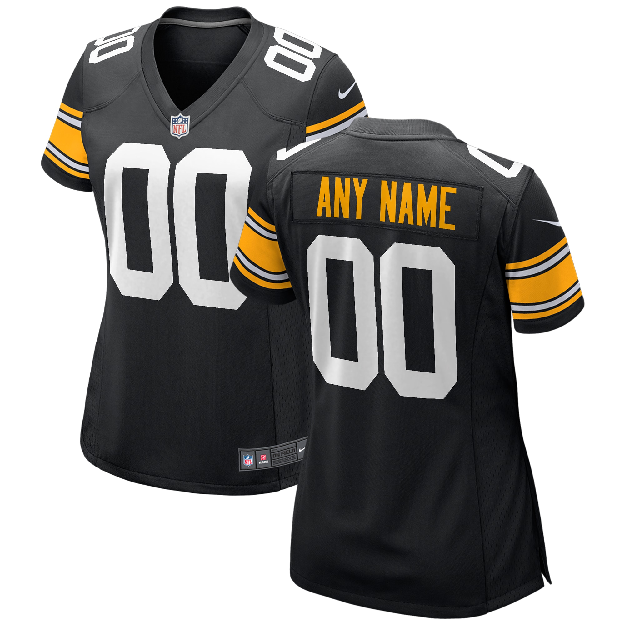 Pittsburgh Steelers Nike Women's Alternate Custom Game Jersey - Black - vstockx