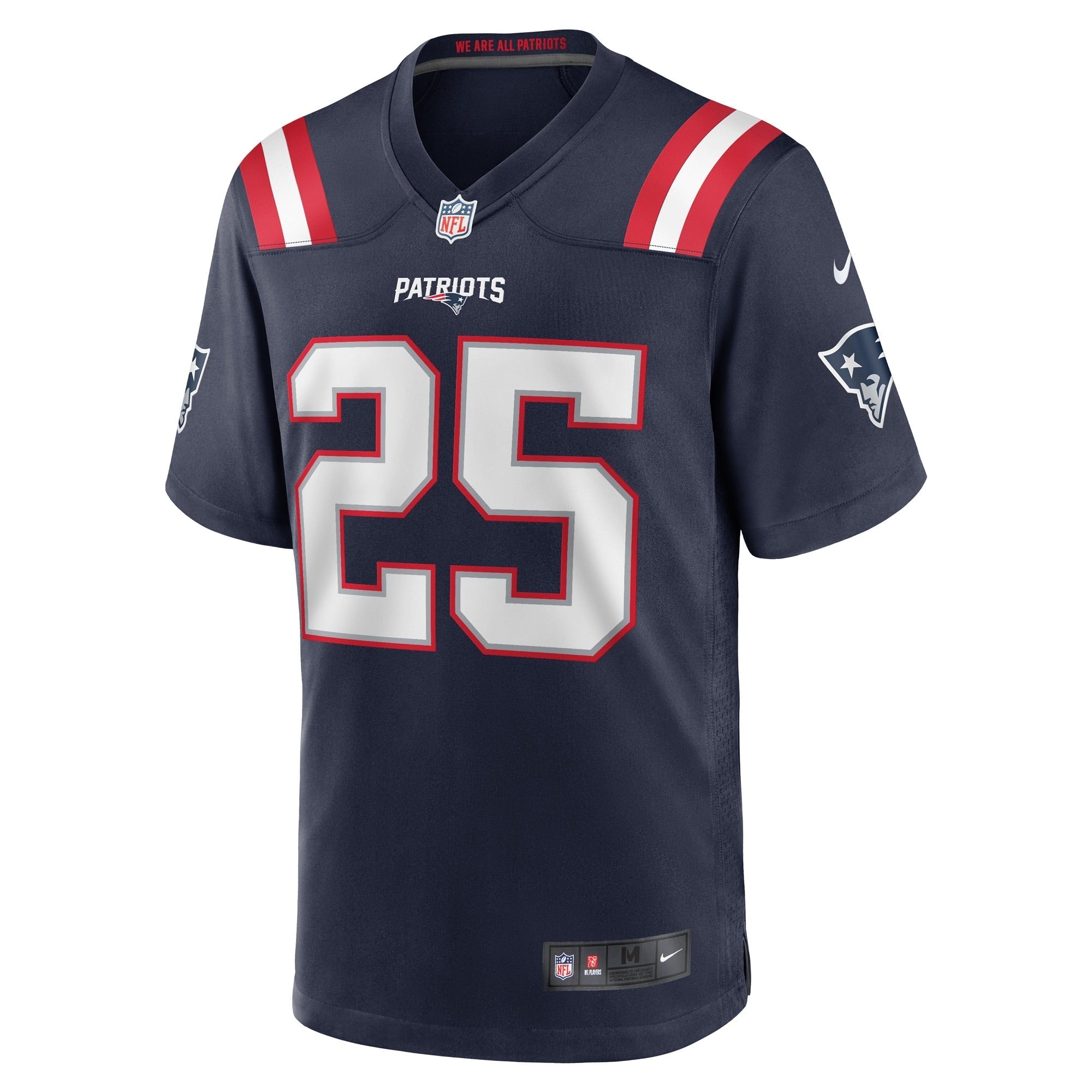 Men's Nike Marcus Jones Navy New England Patriots Game Player Jersey - vstockx