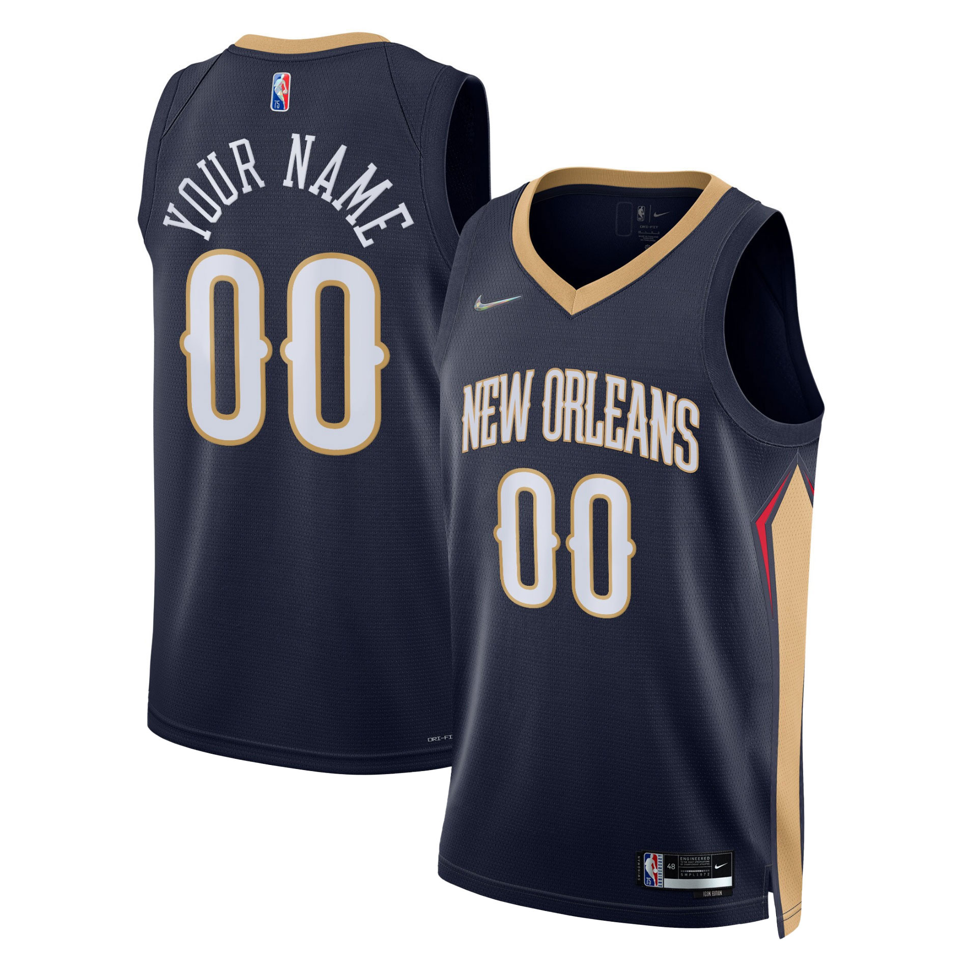 New Orleans Pelicans Nike 2021/22 Diamond Swingman Custom Jersey - Icon Edition - Navy - vstockx