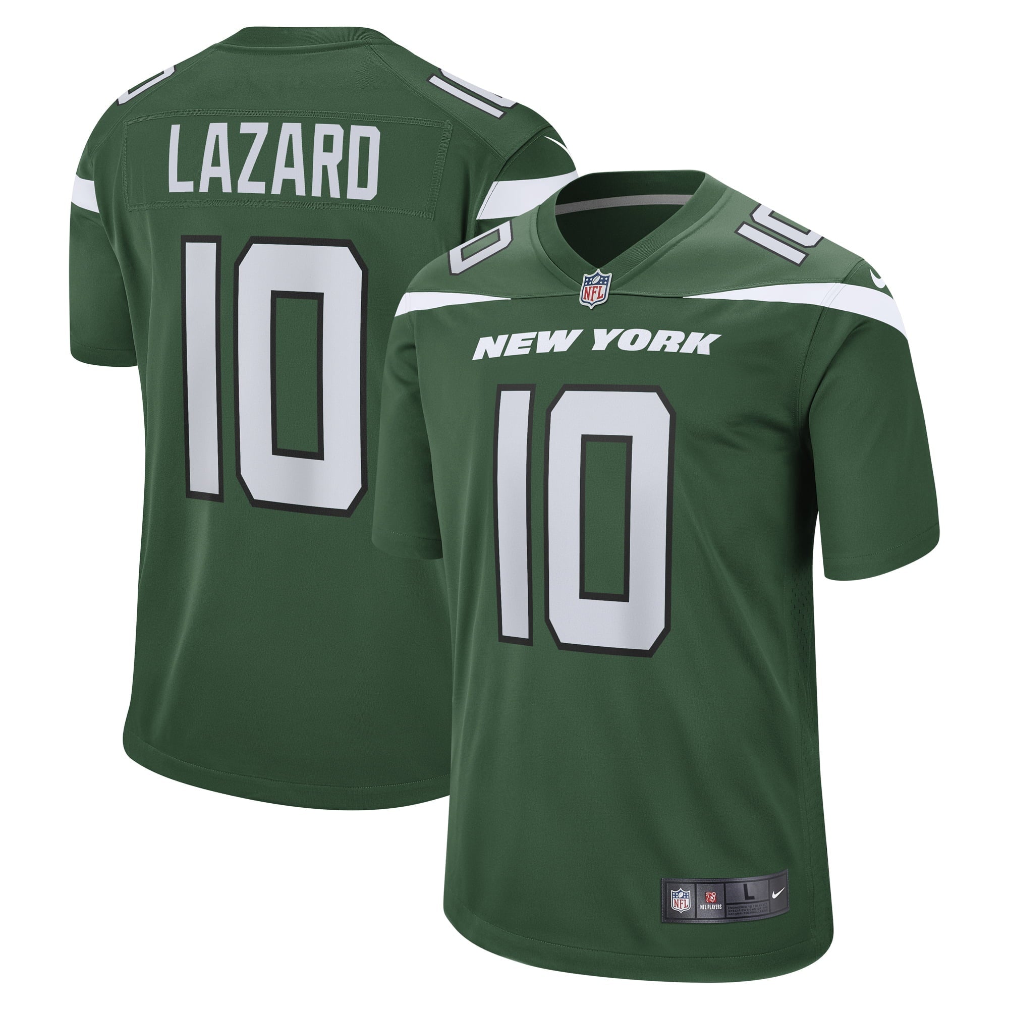 Men's Nike Allen Lazard Gotham Green New York Jets Game Player Jersey - vstockx