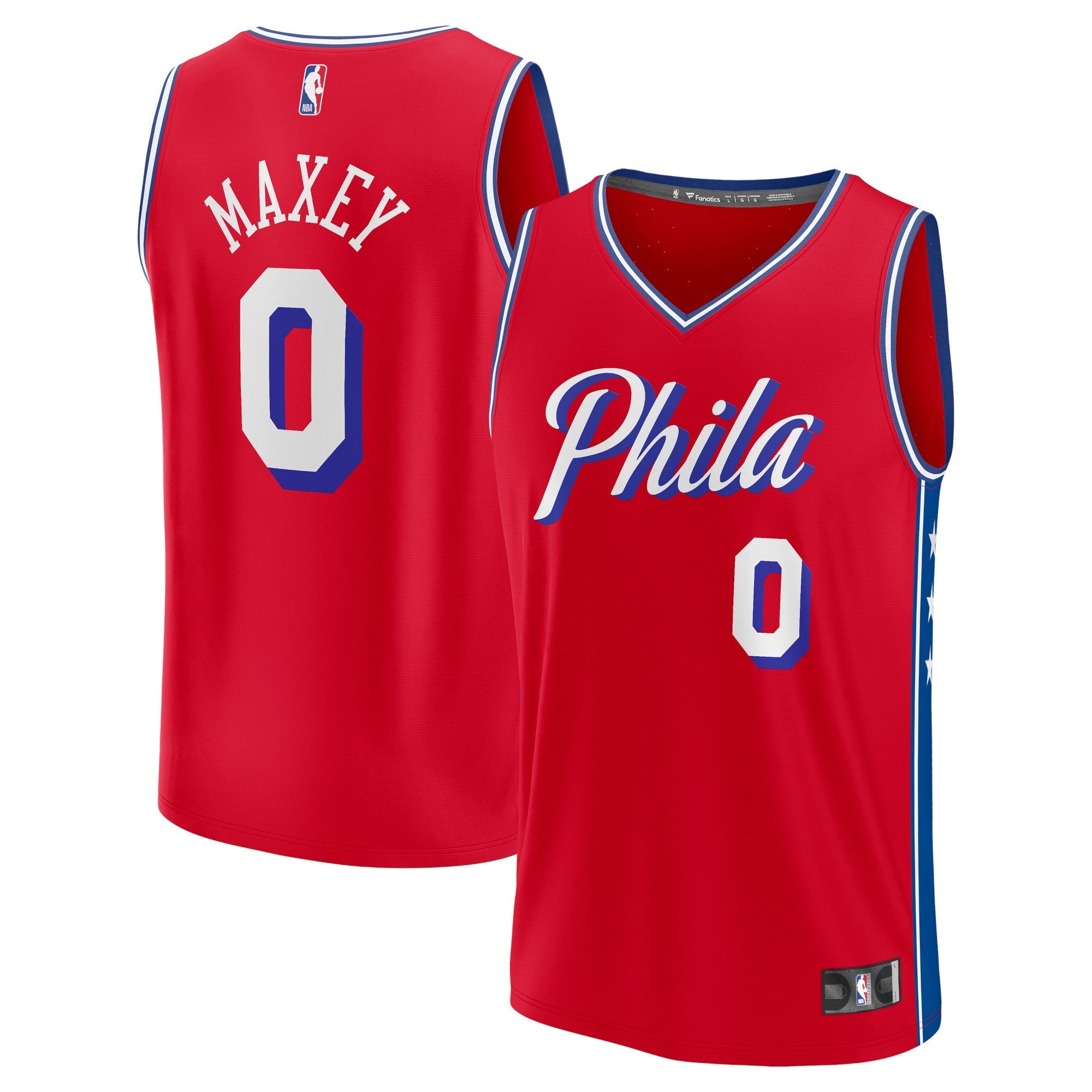 Youth Fanatics Branded Tyrese Maxey Red Philadelphia 76ers Fast Break Player Jersey - Statement Edition - vstockx