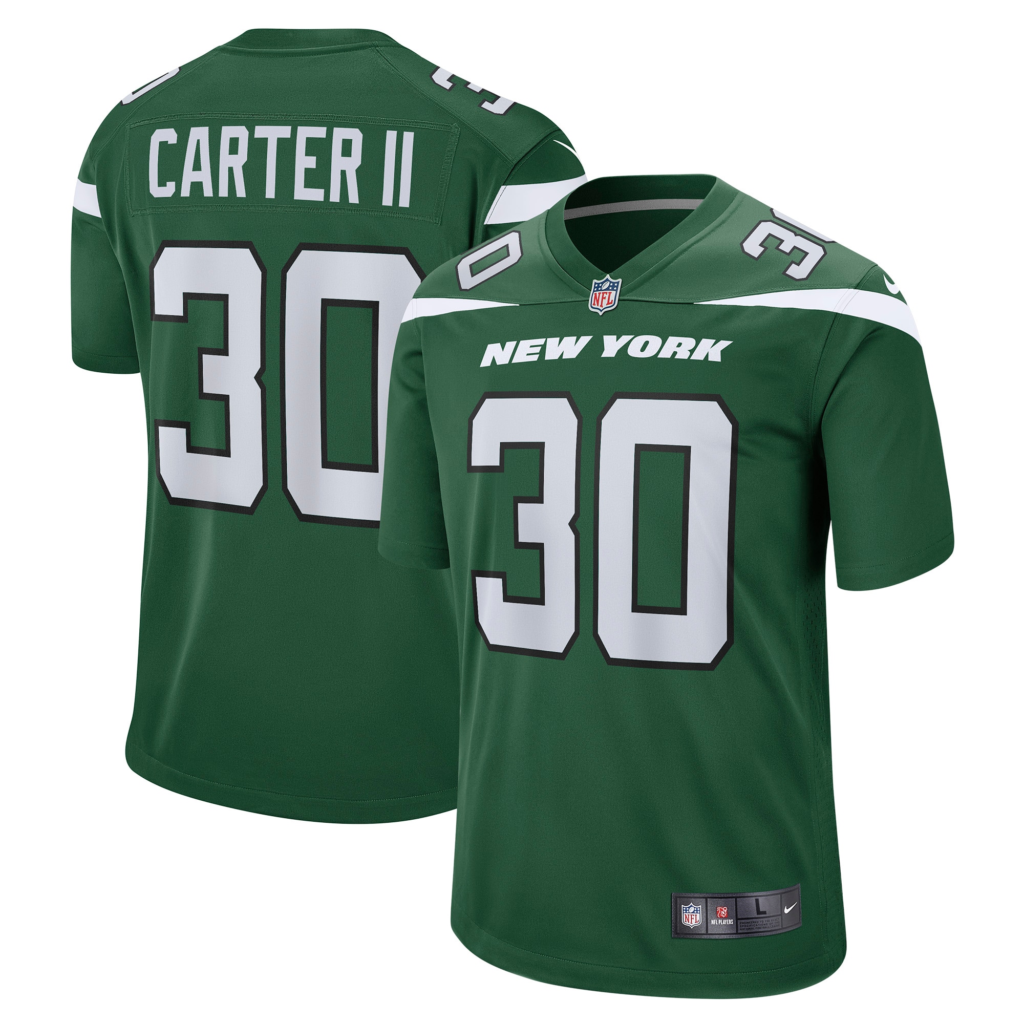 Michael Carter II New York Jets Nike Game Jersey - Gotham Green - vstockx