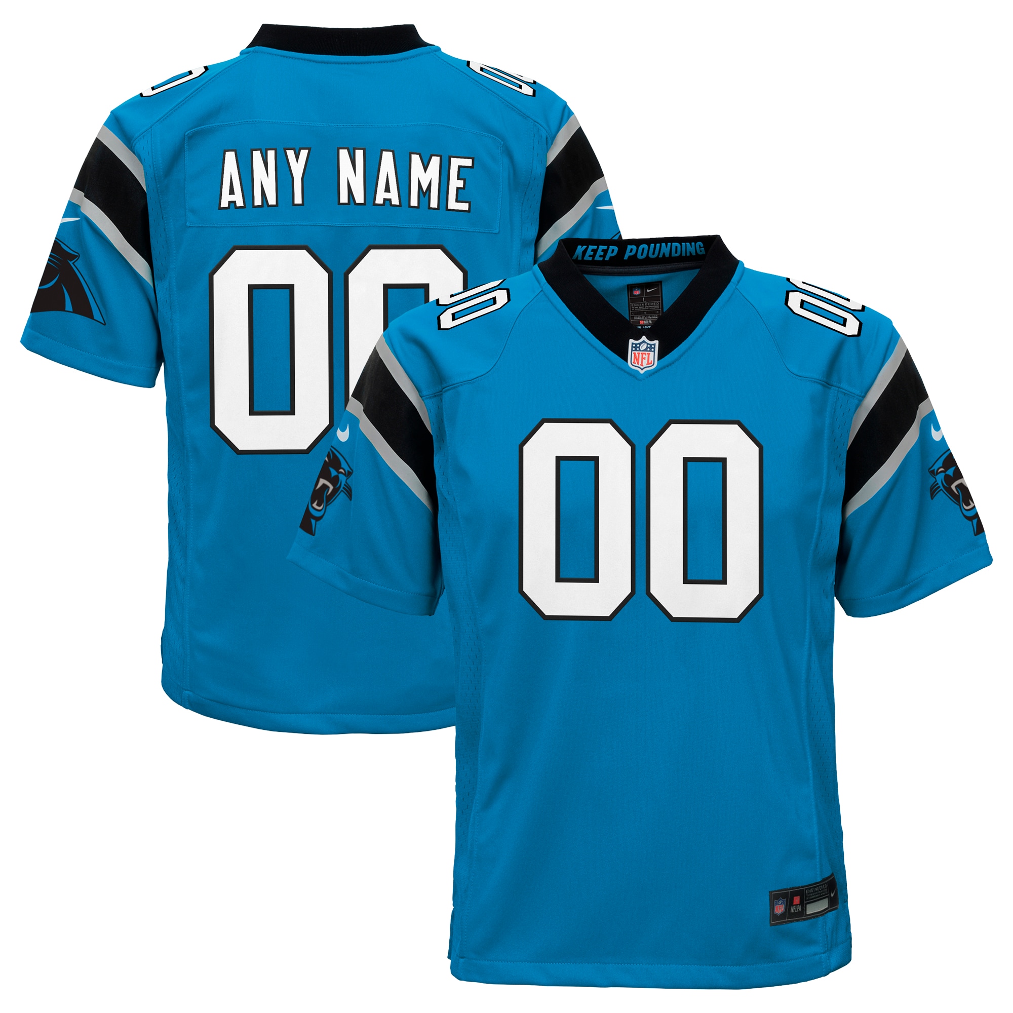 Carolina Panthers Nike Youth Alternate Custom Game Jersey - Blue - vstockx