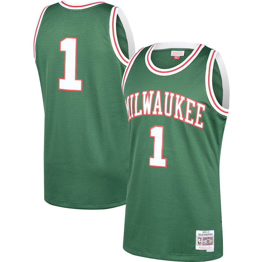 Men's Milwaukee Bucks Oscar Robertson 1970-71 Hardwood Classic Jersey - Green - vstockx