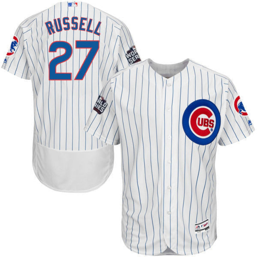 Men's Chicago Cubs Addison Russell 2016 World Series Majestic Home White/Royal Flex Base Authentic Collection Player Jersey - vstockx