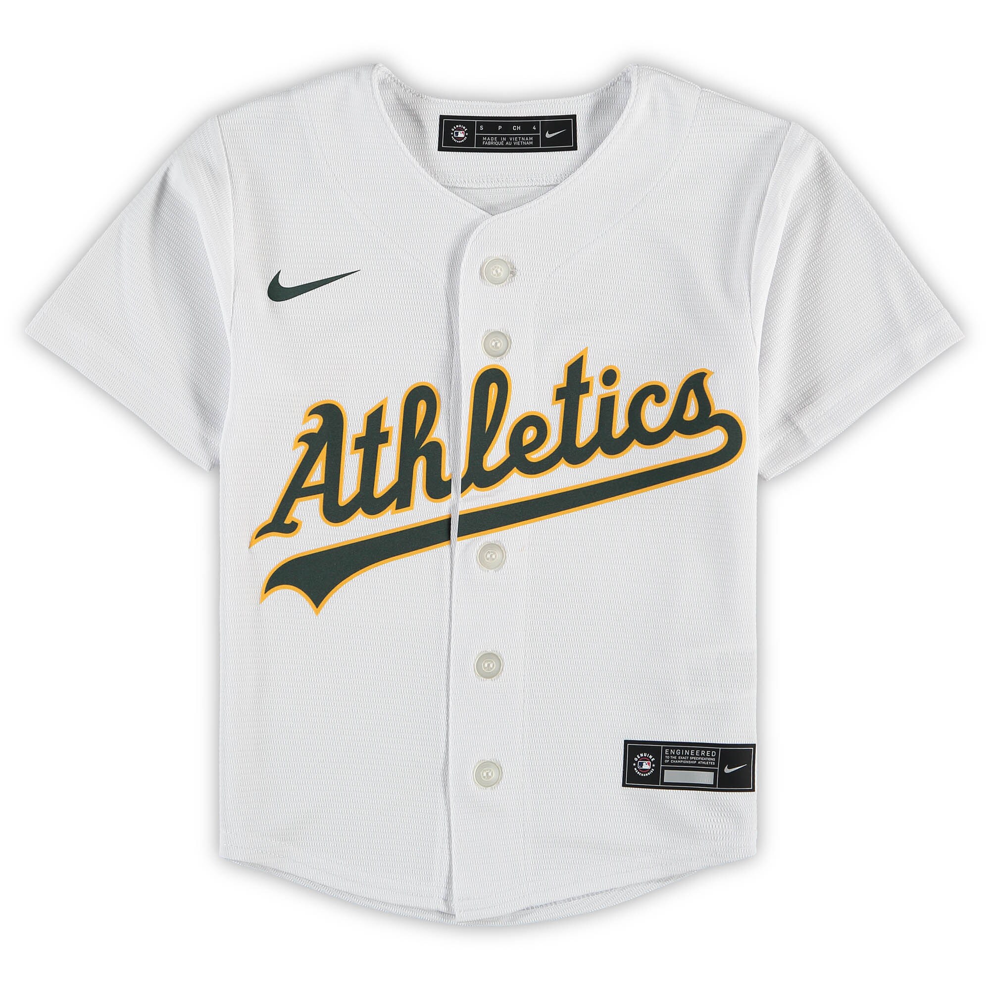 Oakland Athletics Nike Preschool Home Replica Team Jersey - White - vstockx