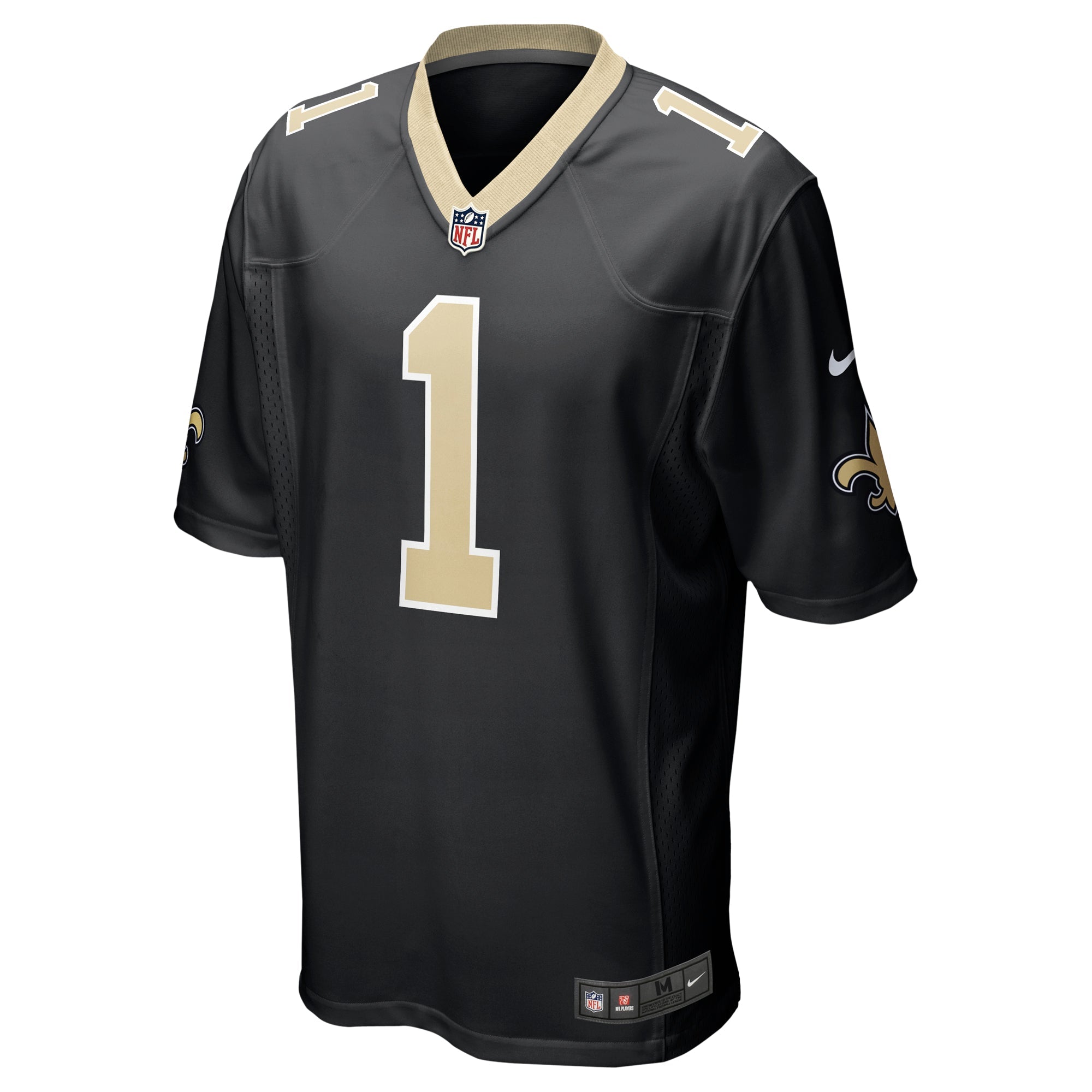 Men's Nike Number 1 Dad Black New Orleans Saints Game Jersey - vstockx