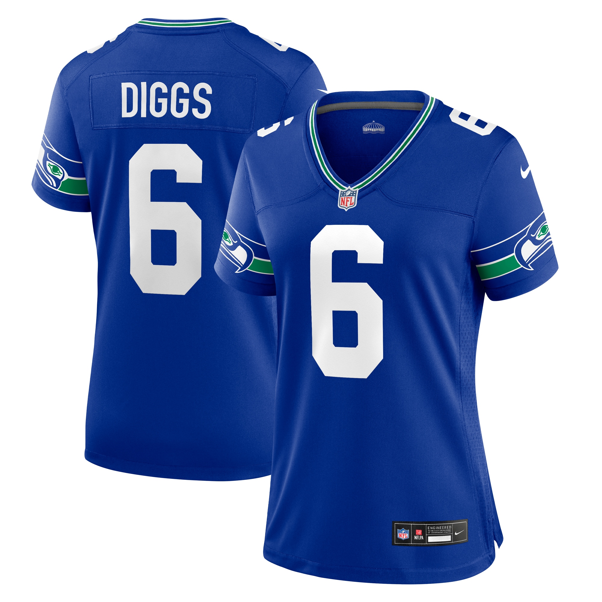 Quandre Diggs Seattle Seahawks Nike Women's Throwback Player Game Jersey - Royal - vstockx