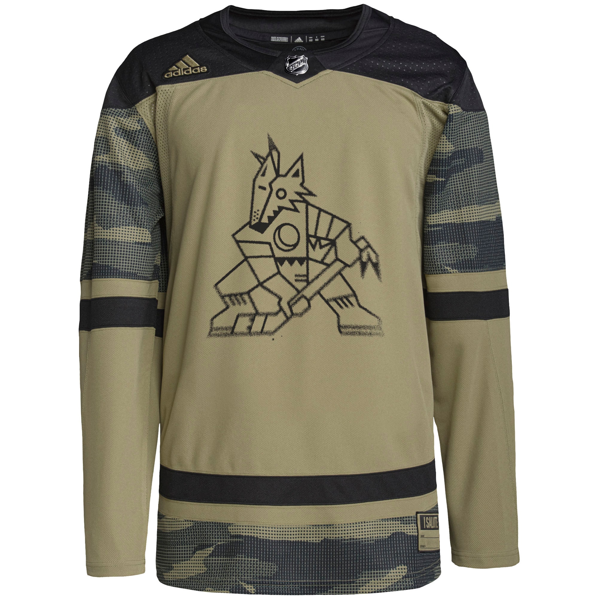 Arizona Coyotes adidas Military Appreciation Team Authentic Custom Practice Jersey - Camo - vstockx