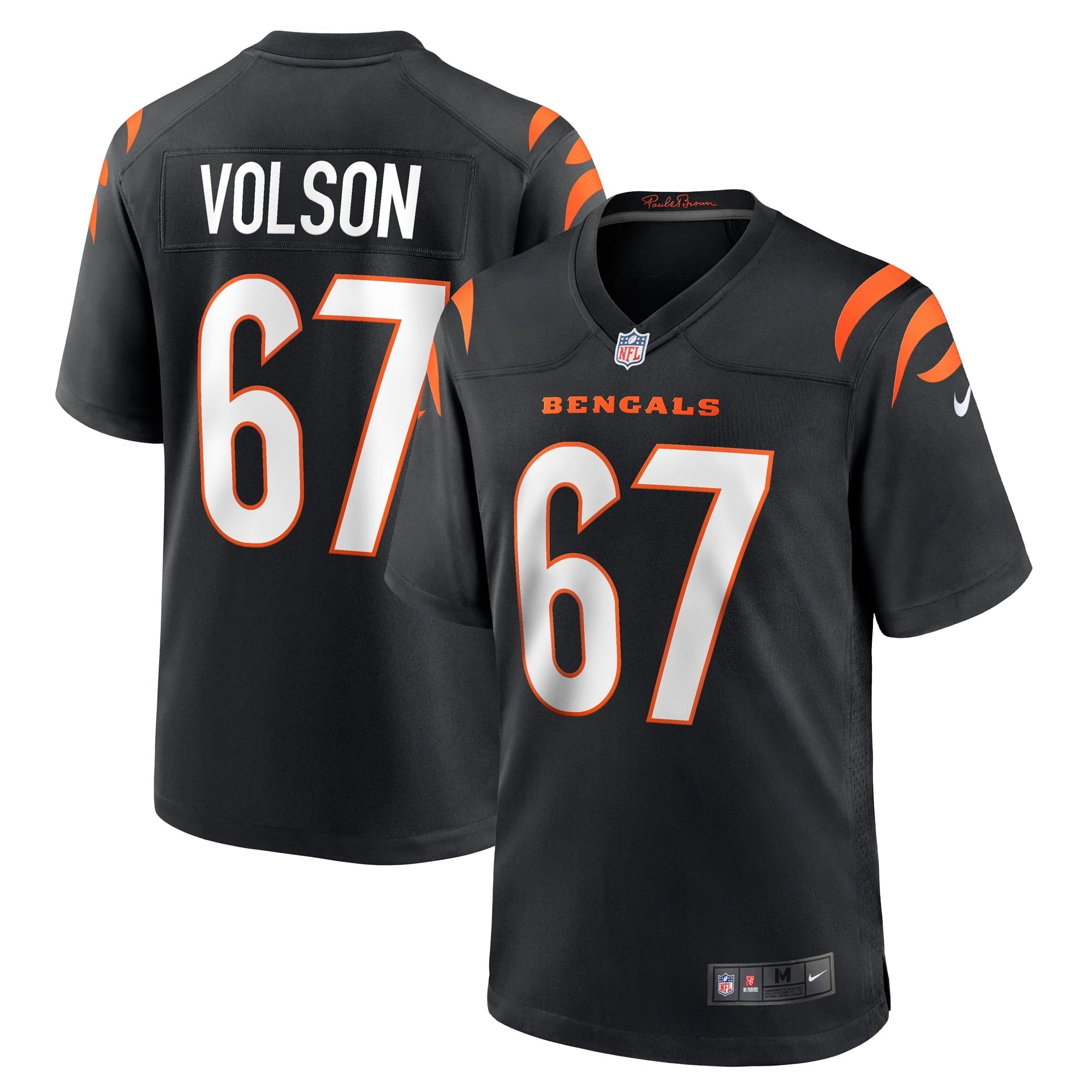 Men's Nike Cordell Volson Black Cincinnati Bengals Game Player Jersey - vstockx