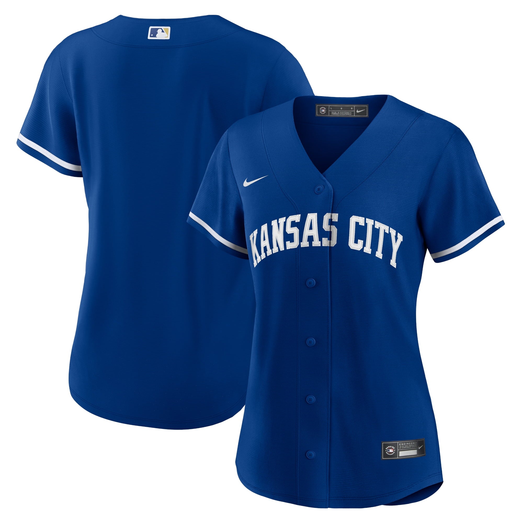 Women's Nike Royal Kansas City Royals Alternate Replica Team Logo Jersey - vstockx
