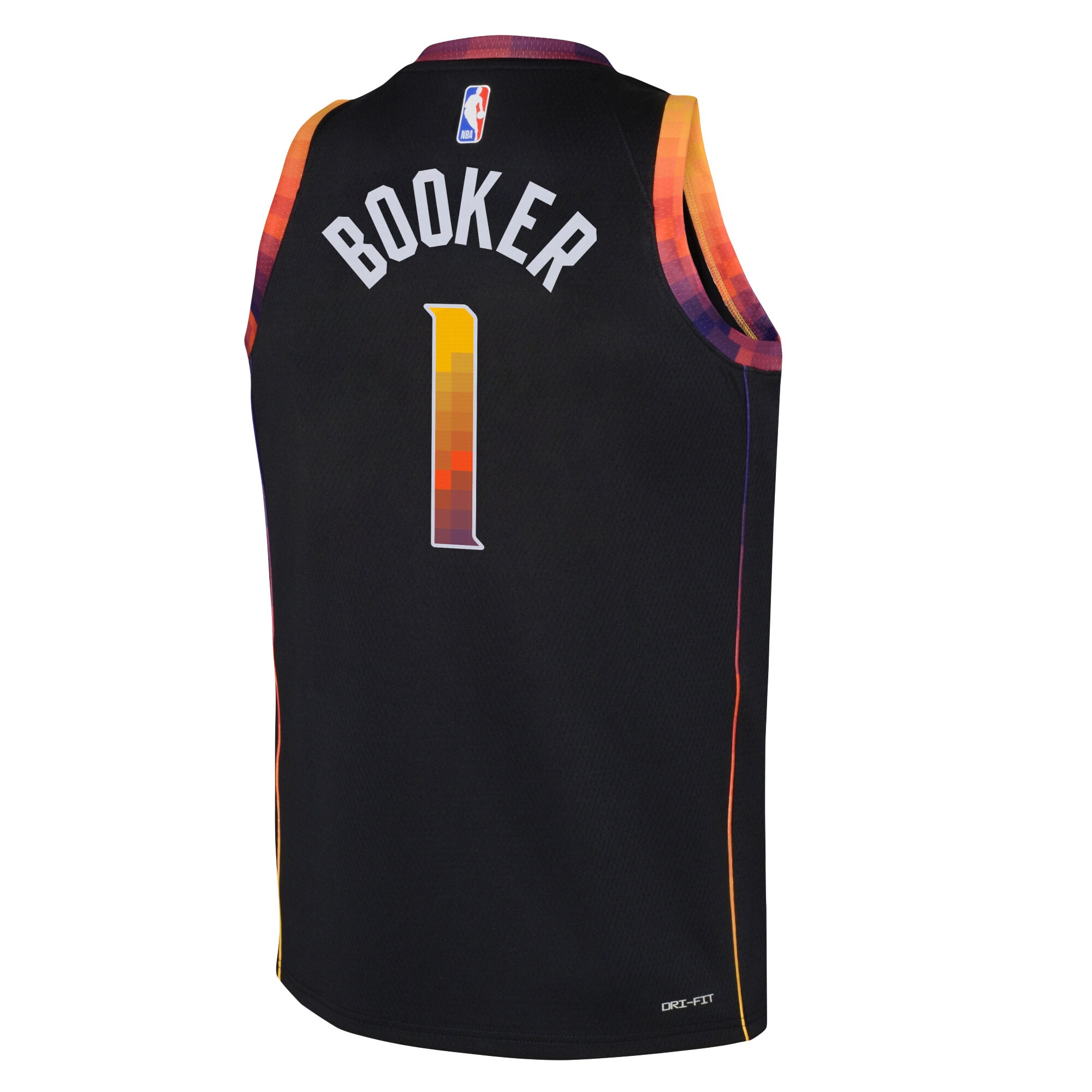 Devin Booker Phoenix Suns Jordans Brand Youth Swingman Jersey - Statement Edition - Black - vstockx