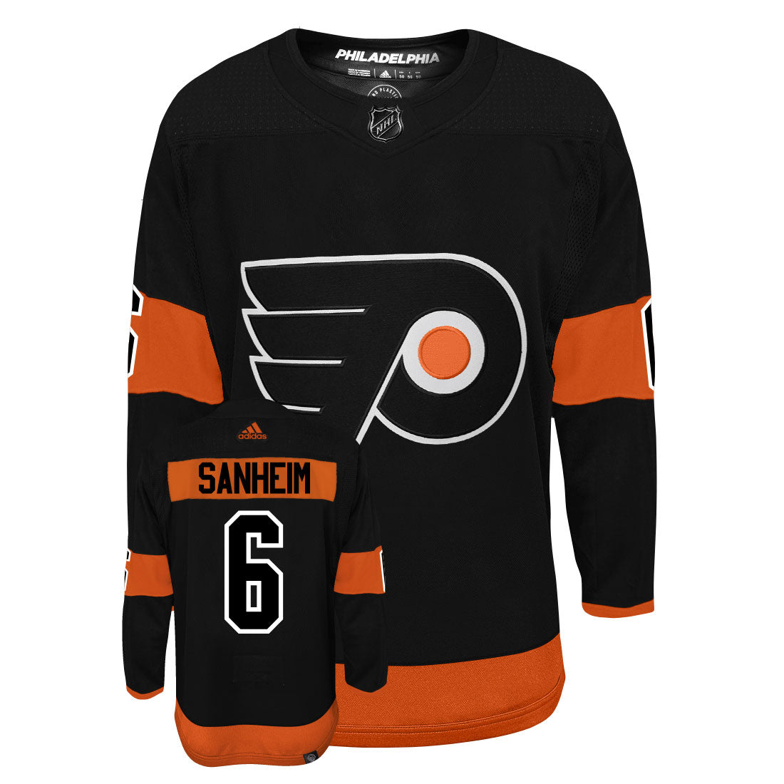 Travis Sanheim Philadelphia Flyers Adidas Primegreen Authentic NHL Hockey Jersey - vstockx