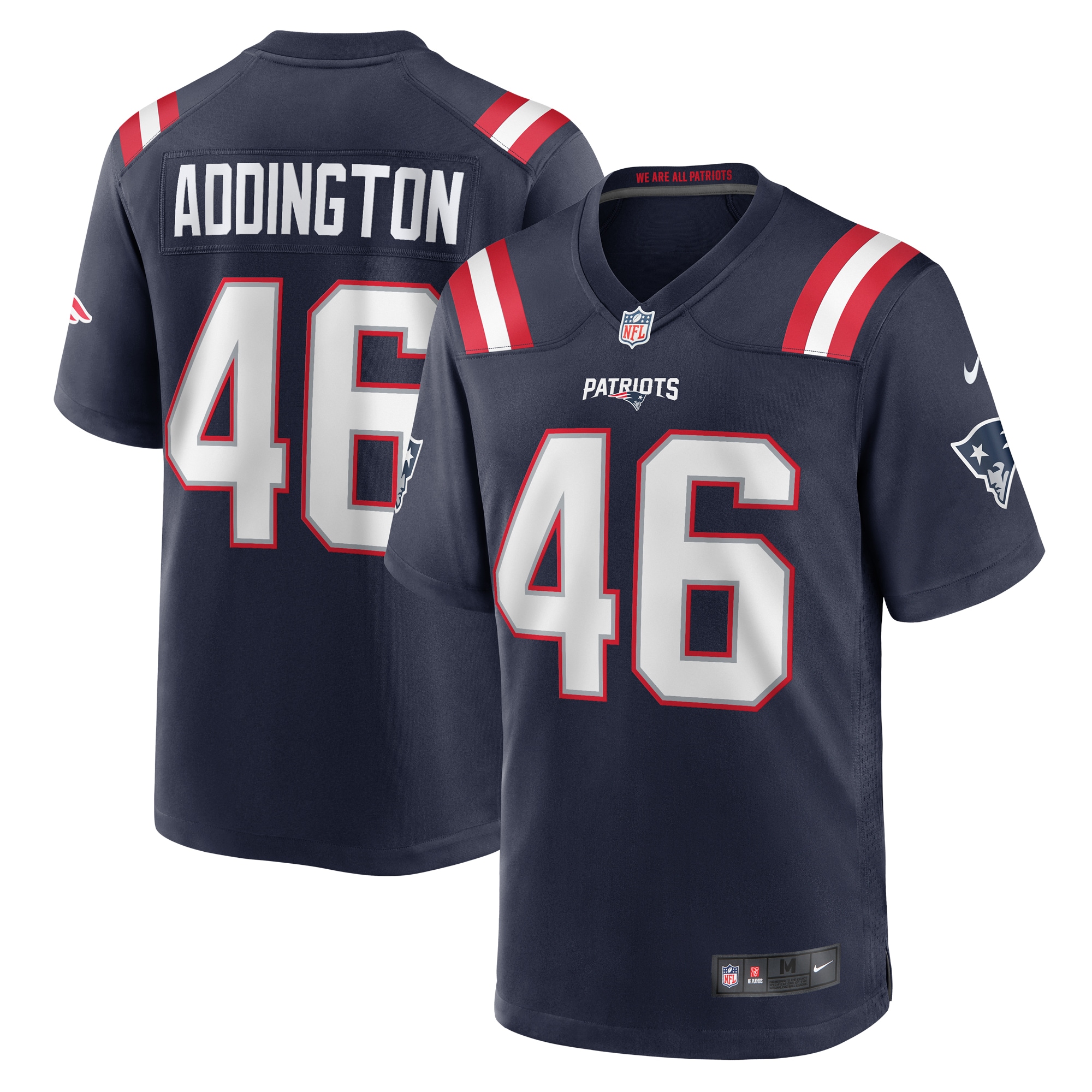Tucker Addington New England Patriots Nike Home Game Player Jersey - Navy - vstockx