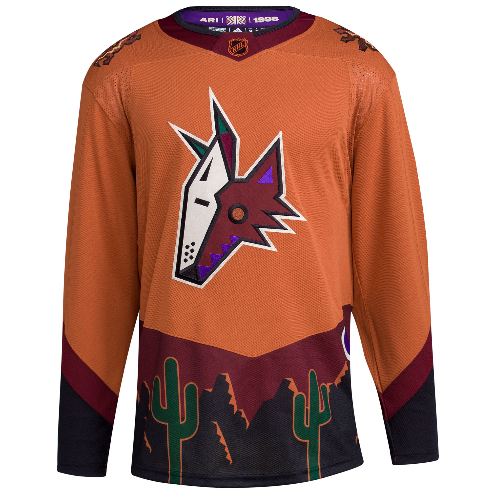 Arizona Coyotes adidas Reverse Retro 2.0 Authentic Blank Jersey - Burnt Orange - vstockx
