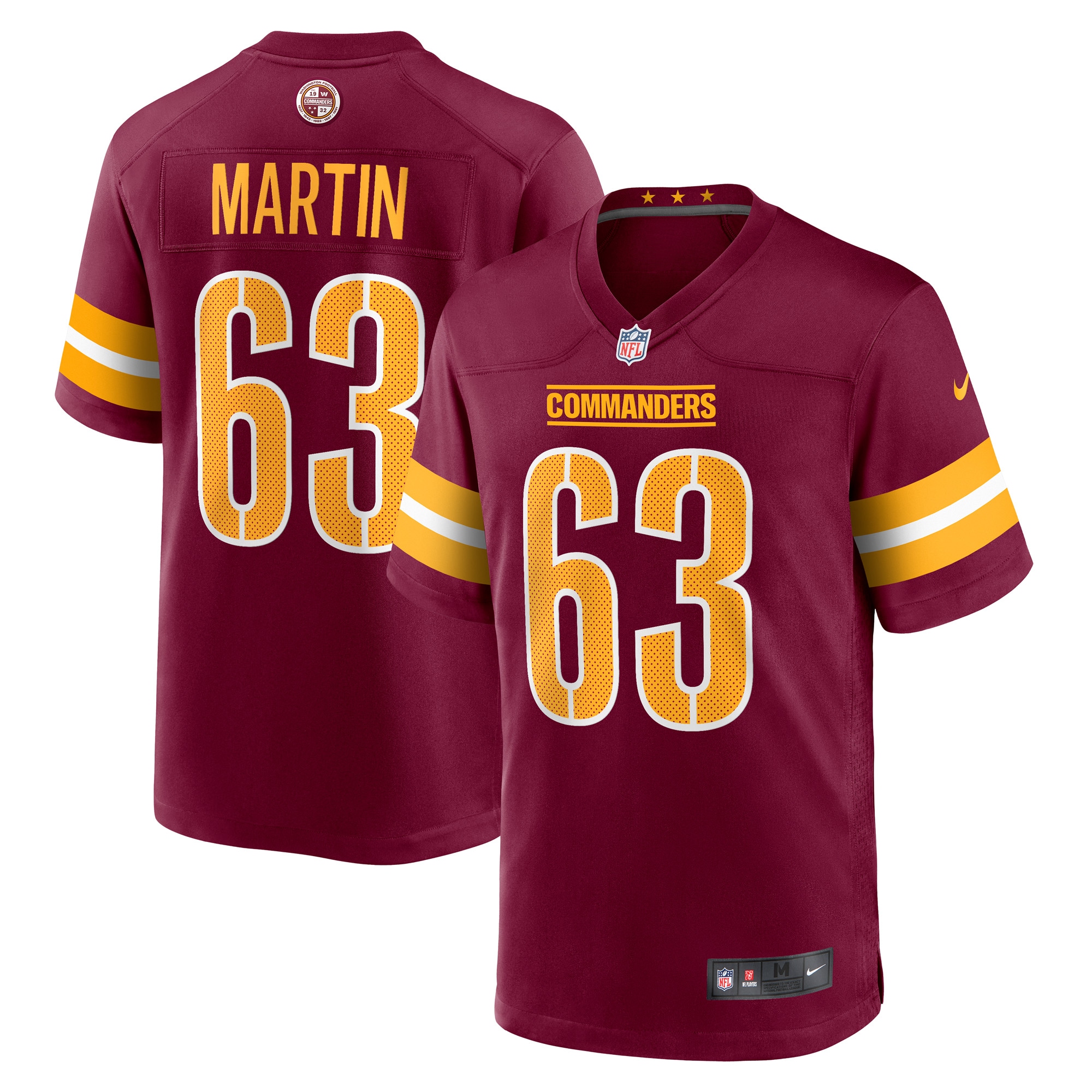 Wes Martin Washington Commanders Nike Game Player Jersey - Burgundy - vstockx