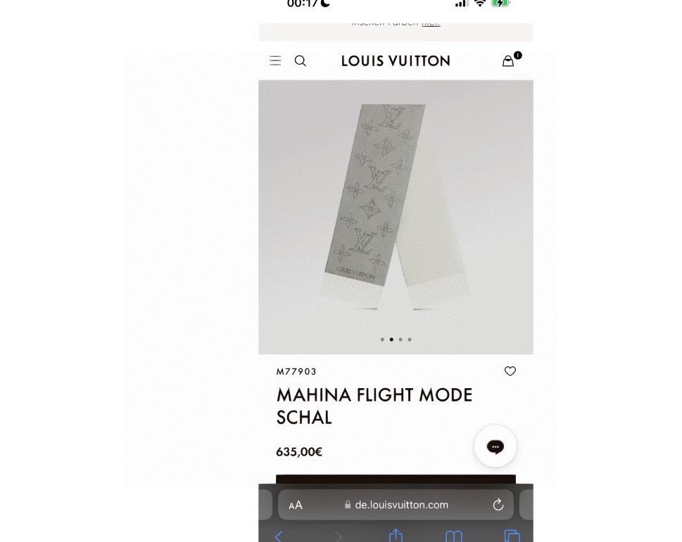 Streetwear Scarf LV 328953 SIZE:35*185cm - vstockx