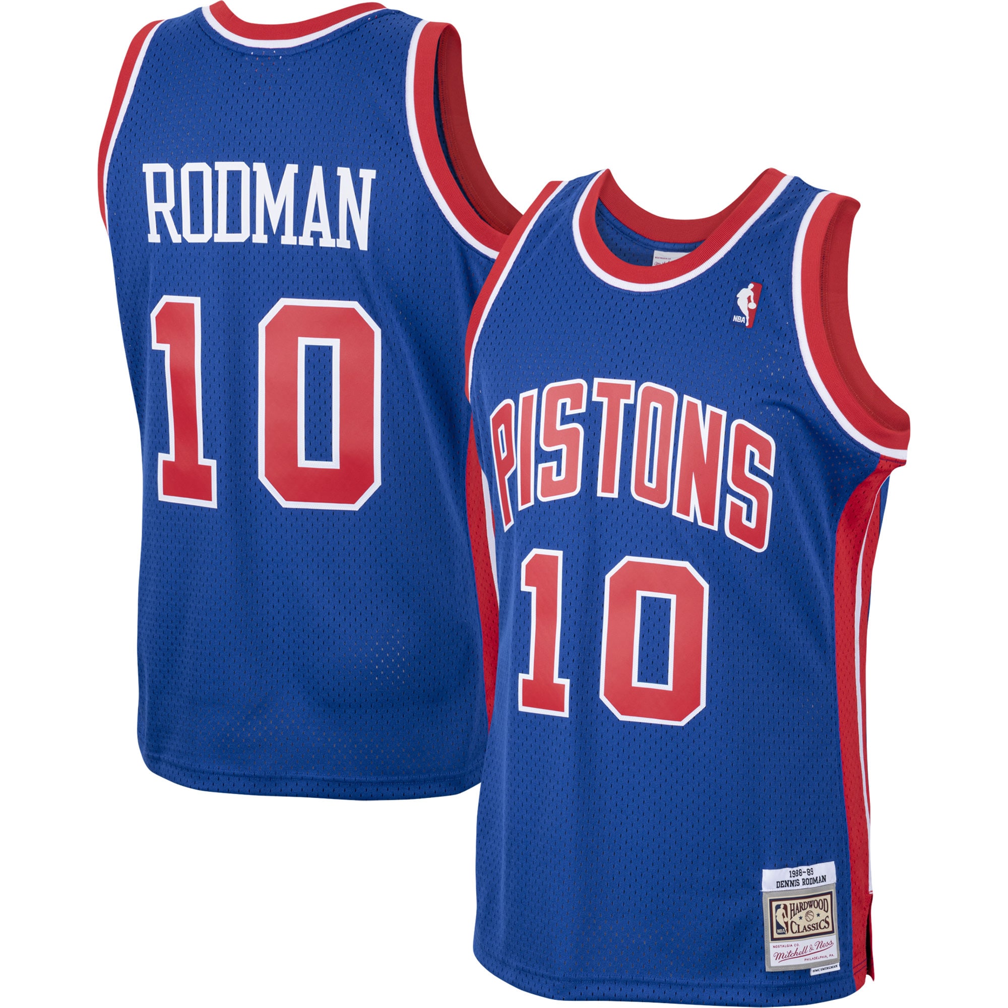 Dennis Rodman Detroit Pistons Mitchell & Ness 2001/02 Hardwood Classics Swingman Jersey - Royal - vstockx