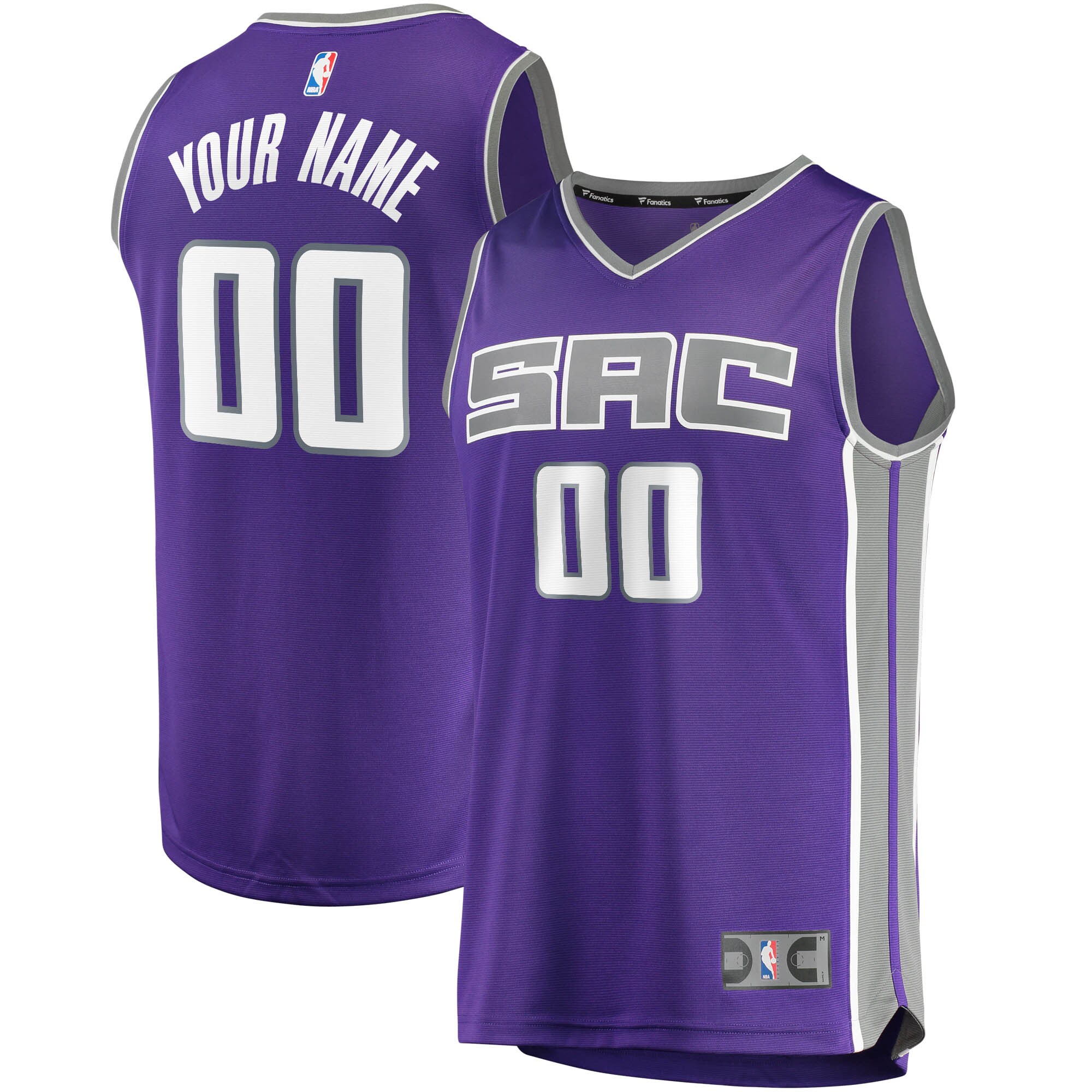 Sacramento Kings Fanatics Branded Fast Break Custom Replica Jersey Purple - Icon Edition - vstockx