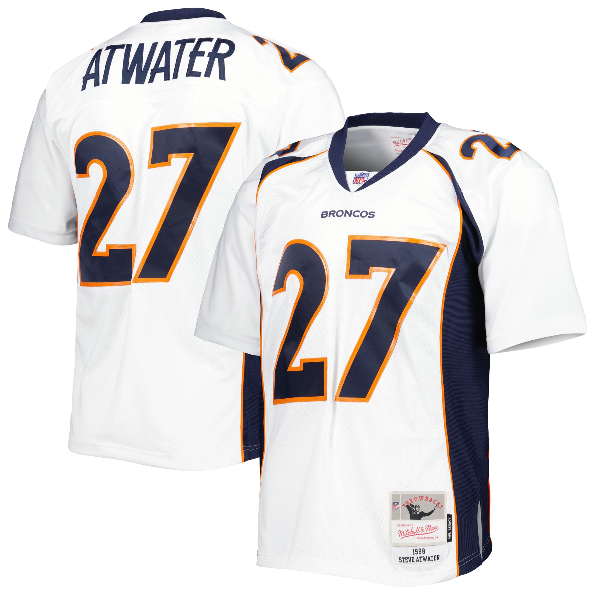 Steve Atwater Denver Broncos Mitchell & Ness Legacy Replica Jersey - White - vstockx