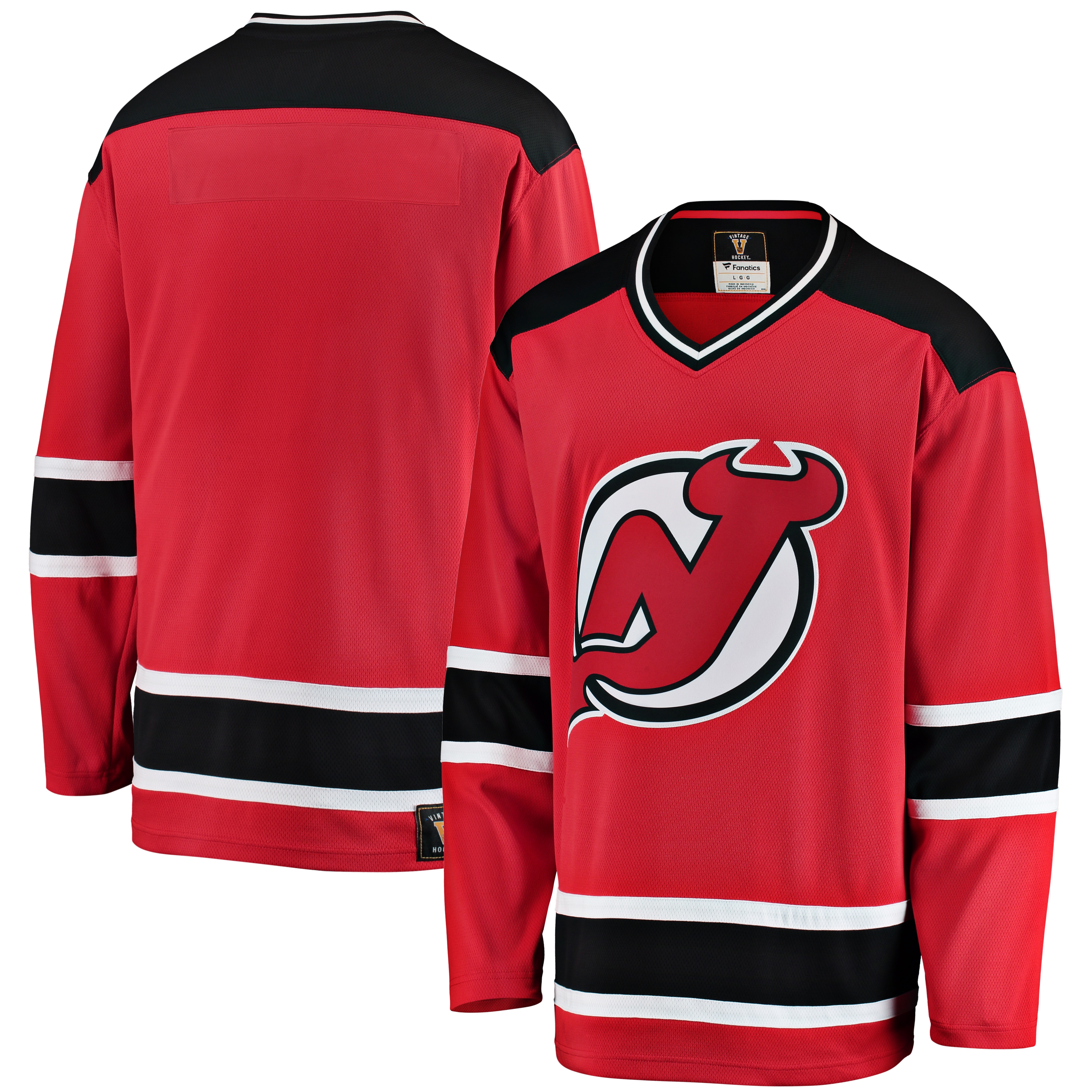 New Jersey Devils Fanatics Branded Premier Breakaway Heritage Blank Jersey - Red - vstockx