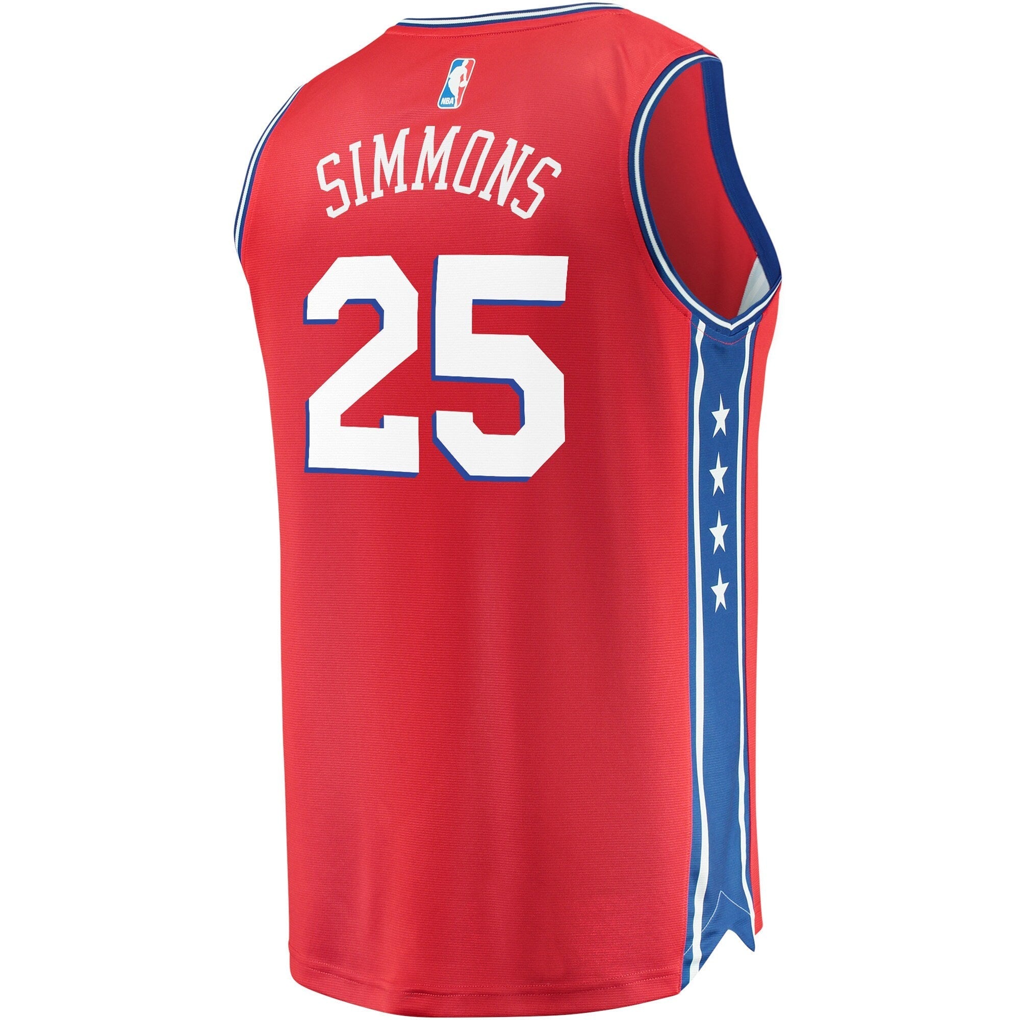 Youth Fanatics Branded Ben Simmons Red Philadelphia 76ers 2019/20 Fast Break Replica Player Team Jersey - Statement - vstockx