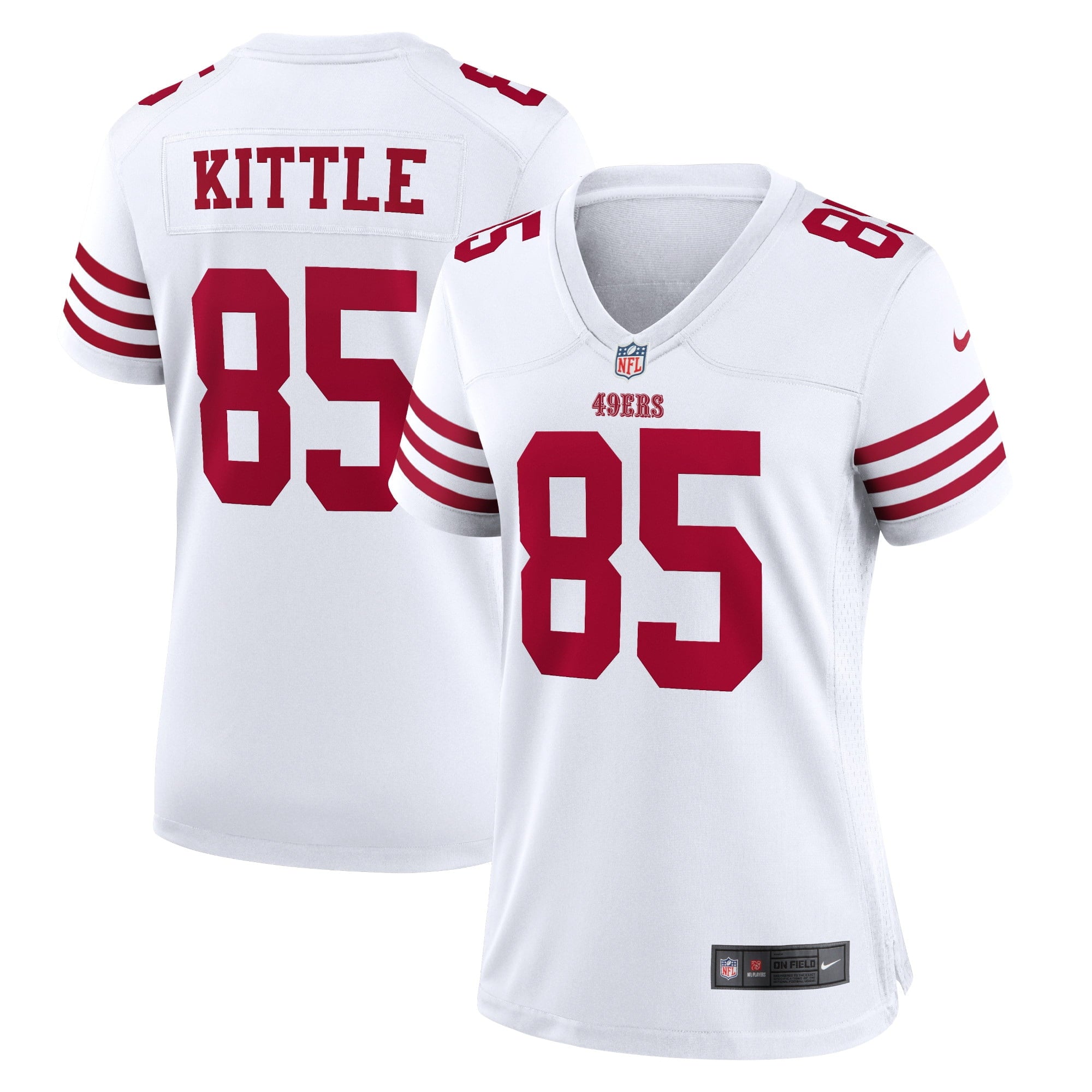 Women's Nike George Kittle White San Francisco 49ers Player Game Jersey - vstockx