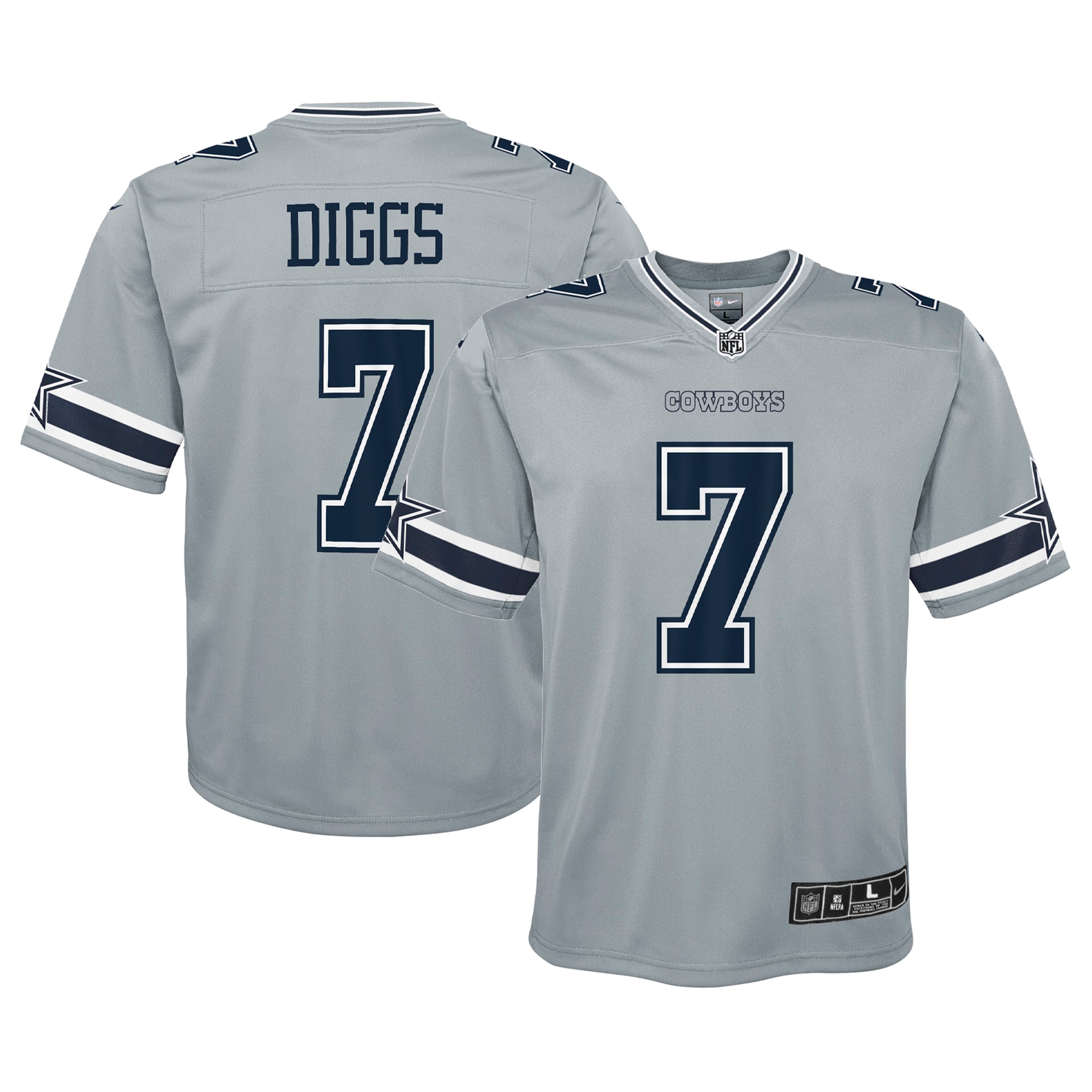Trevon Diggs Dallas Cowboys Nike Youth Inverted Game Jersey - Silver - vstockx