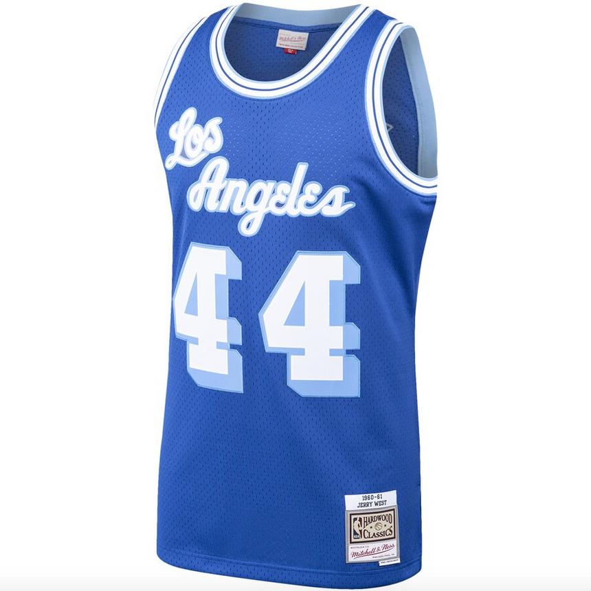 Men's Los Angeles Lakers Jerry West Mitchell & Ness Royal Hardwood Classics 1960-61 Swingman Jersey - vstockx