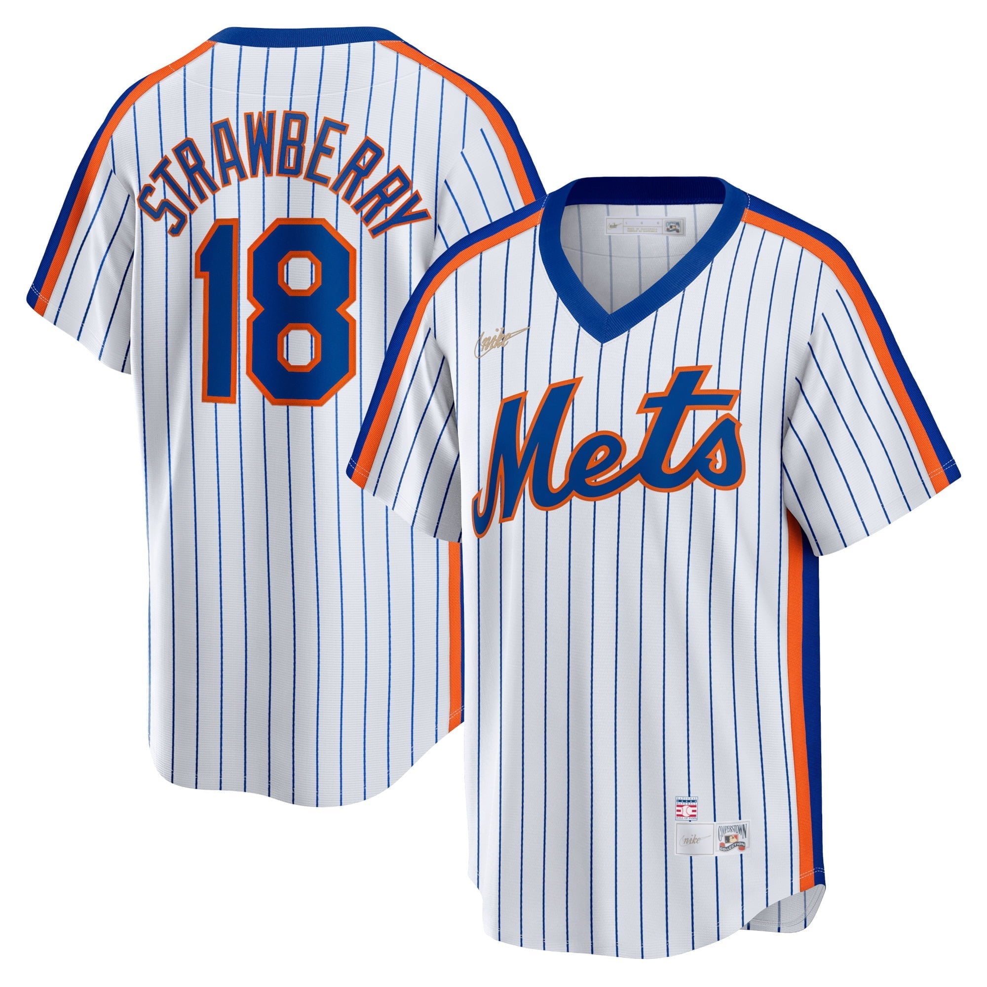 Men's Nike Darryl Strawberry White New York Mets Home Cooperstown Collection Player Jersey - vstockx
