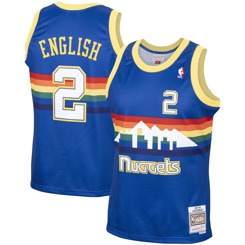 Men's Mitchell & Ness Alex English Royal Denver Nuggets 1987-88 Hardwood Classics Swingman Jersey - vstockx