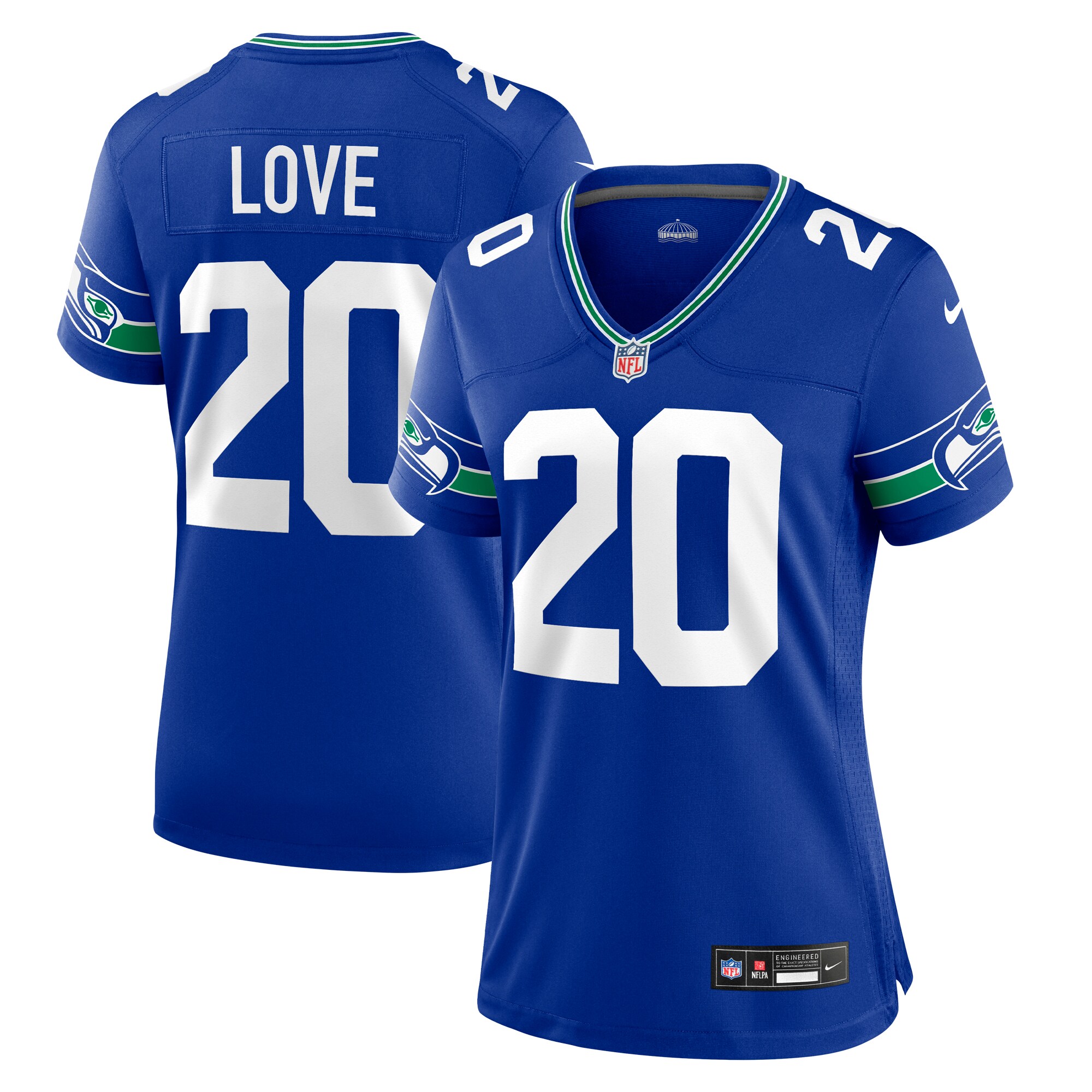 Julian Love Seattle Seahawks Nike Women's Throwback Player Game Jersey - Royal - vstockx