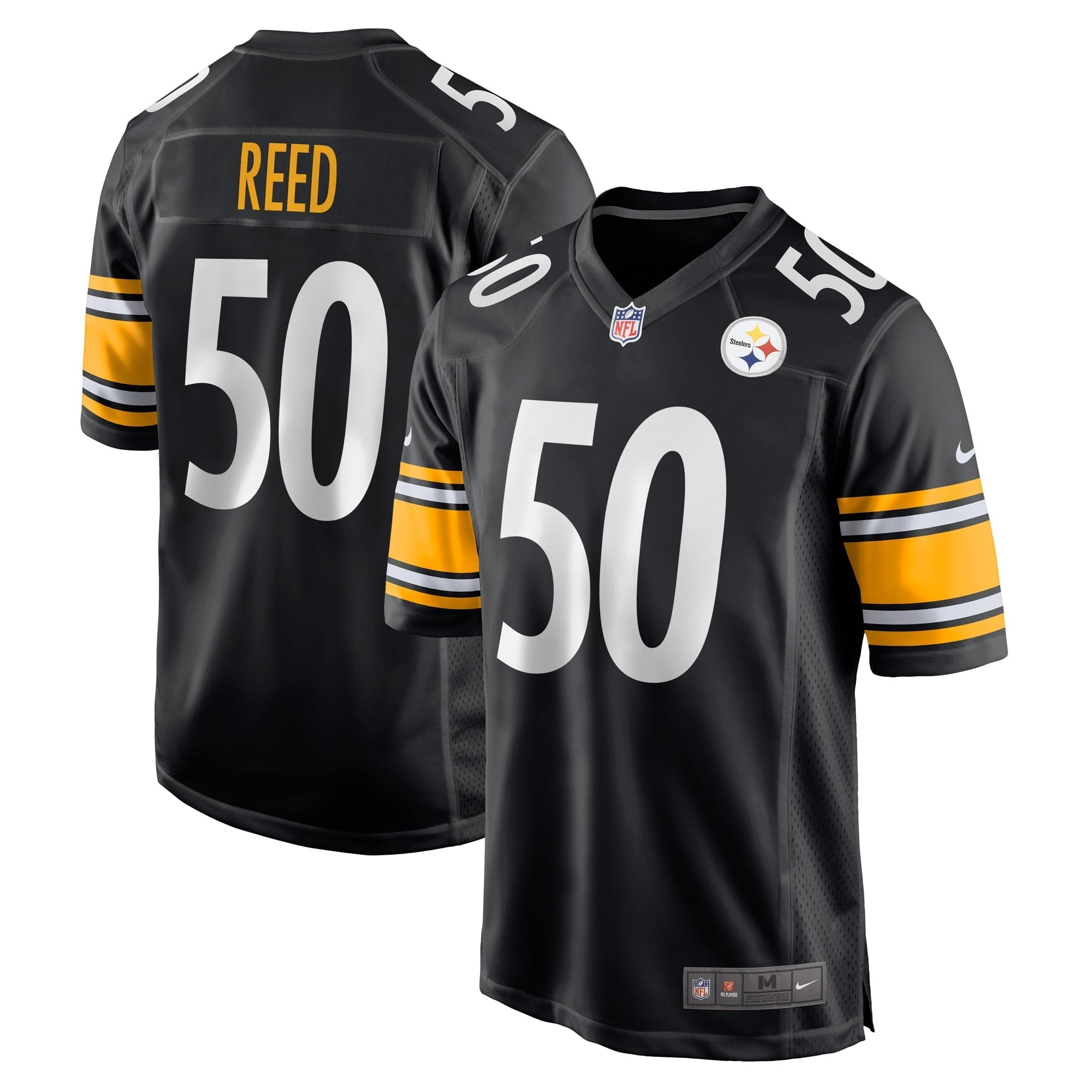 Men's Nike Malik Reed Black Pittsburgh Steelers Game Player Jersey - vstockx