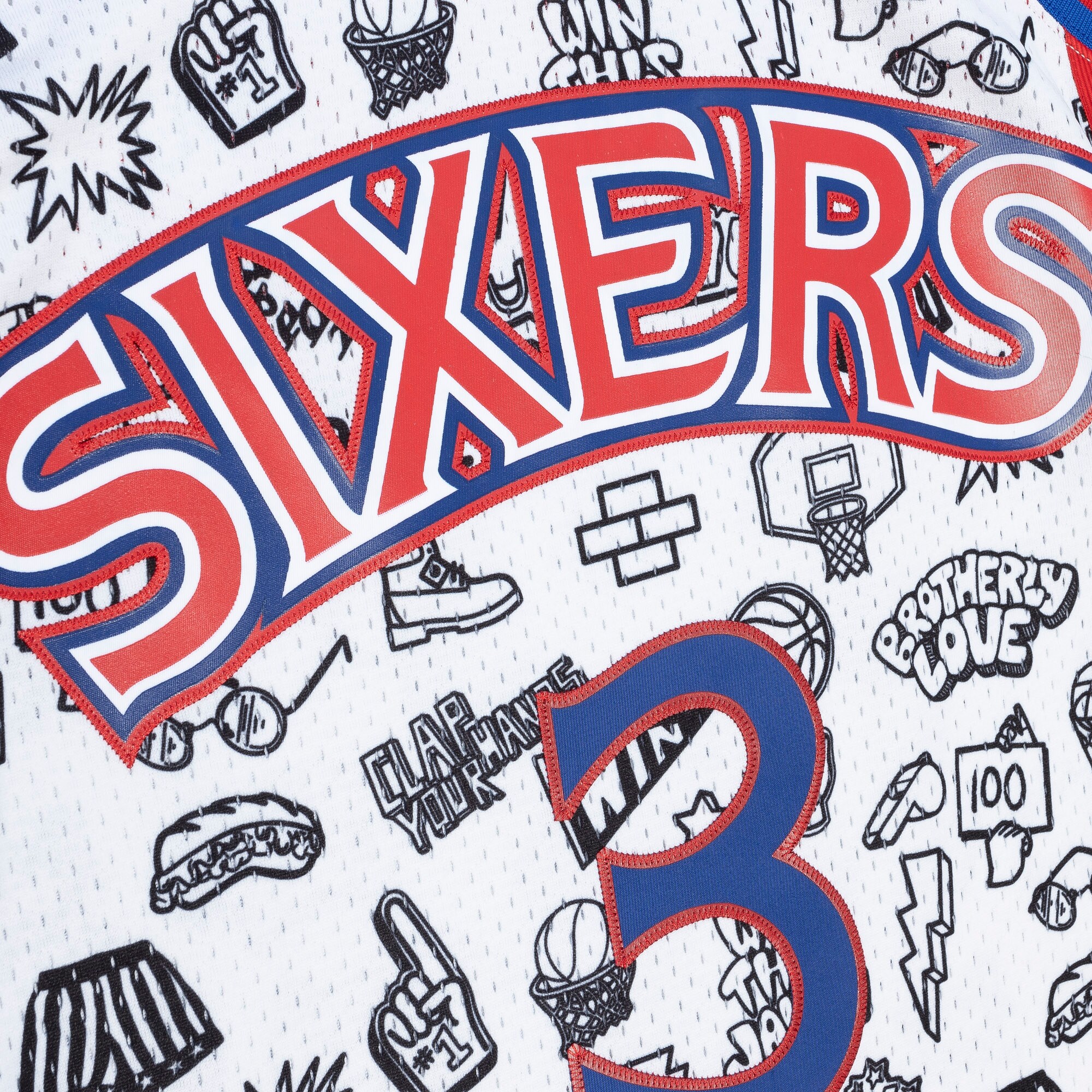 Allen Iverson Philadelphia 76ers Mitchell & Ness 1996/97 Swingman Jersey - White - vstockx