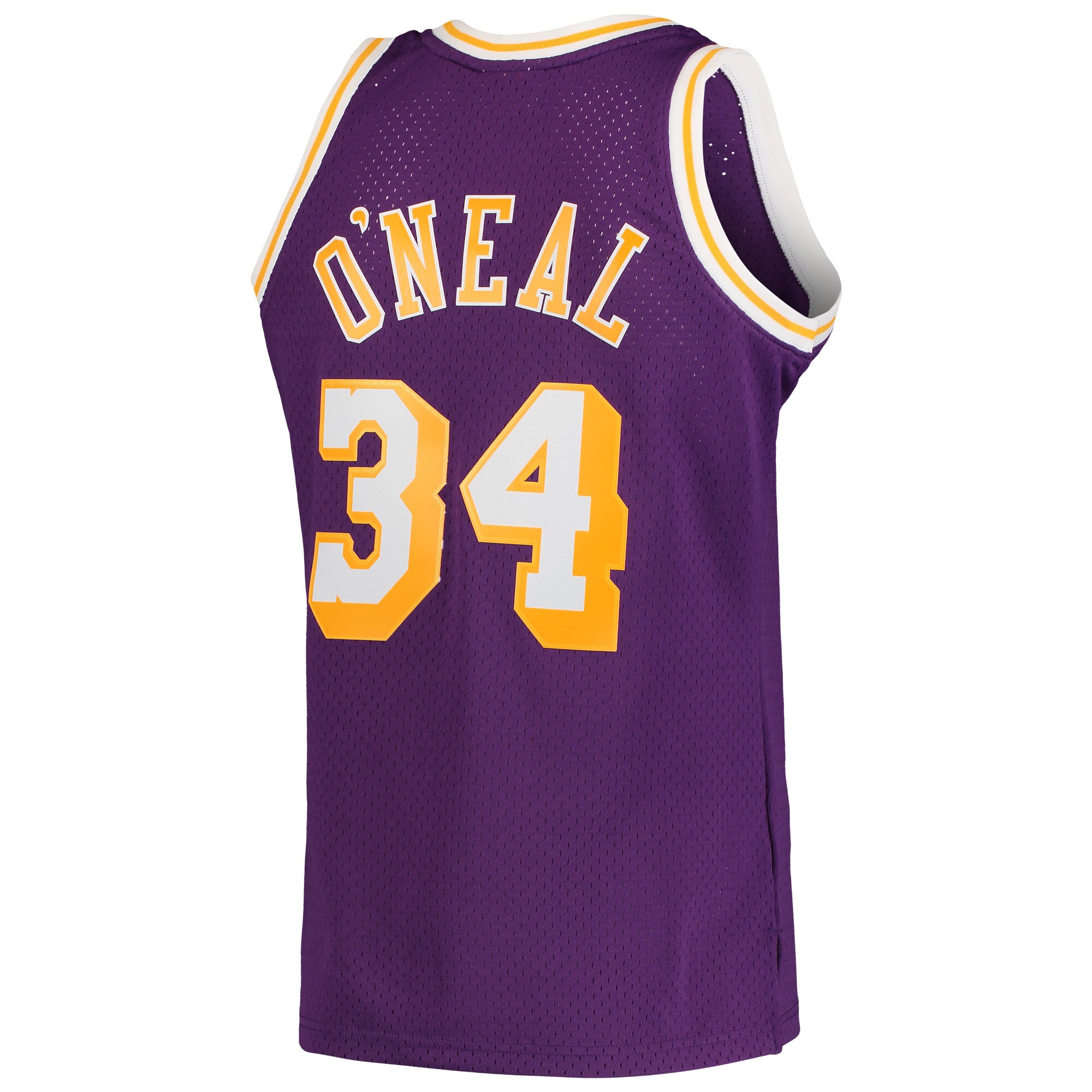 Shaquille O'Neal Los Angeles Lakers Mitchell & Ness Hardwood Classics Swingman Jersey - Purple - vstockx