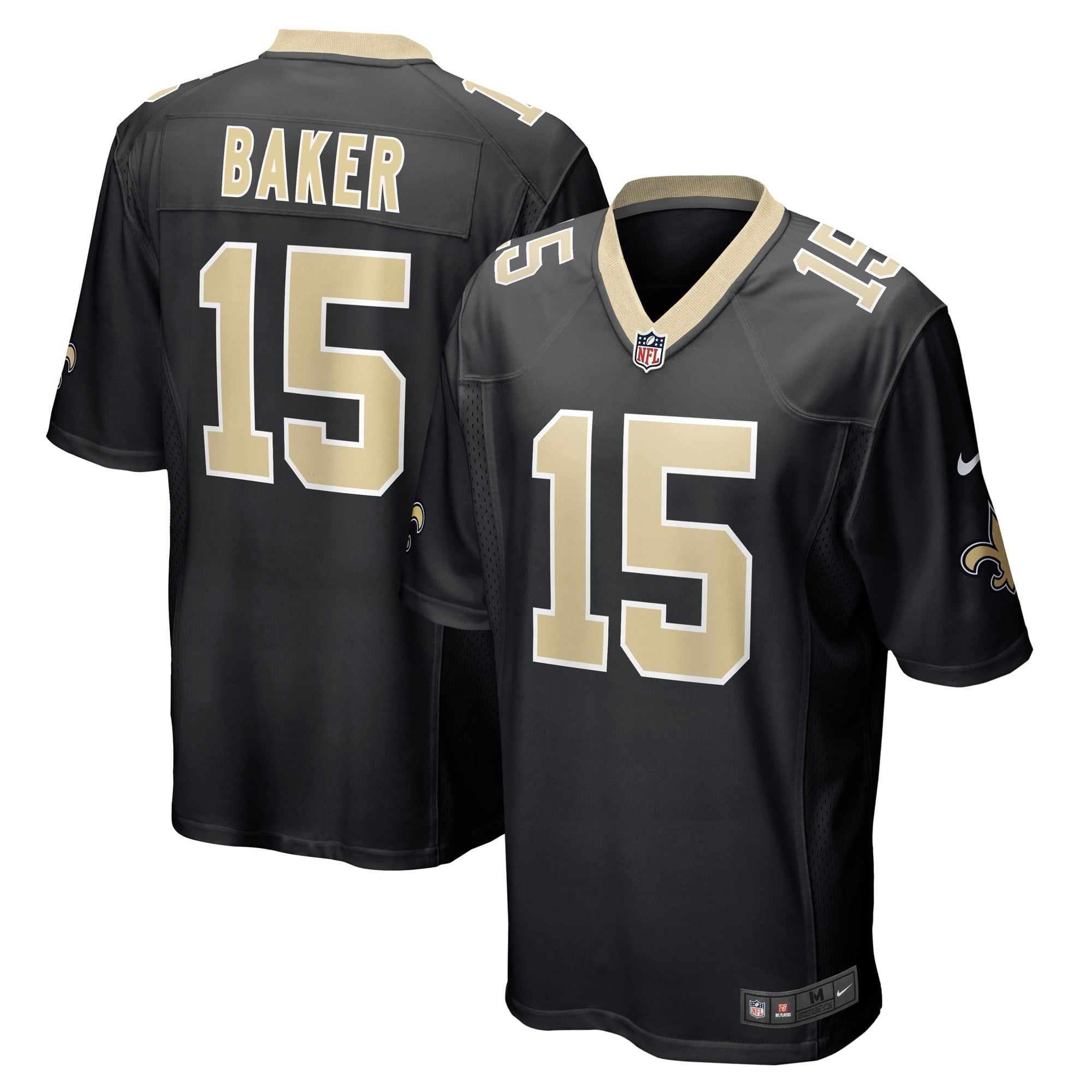 Men's Nike Kawaan Baker Black New Orleans Saints Game Player Jersey - vstockx