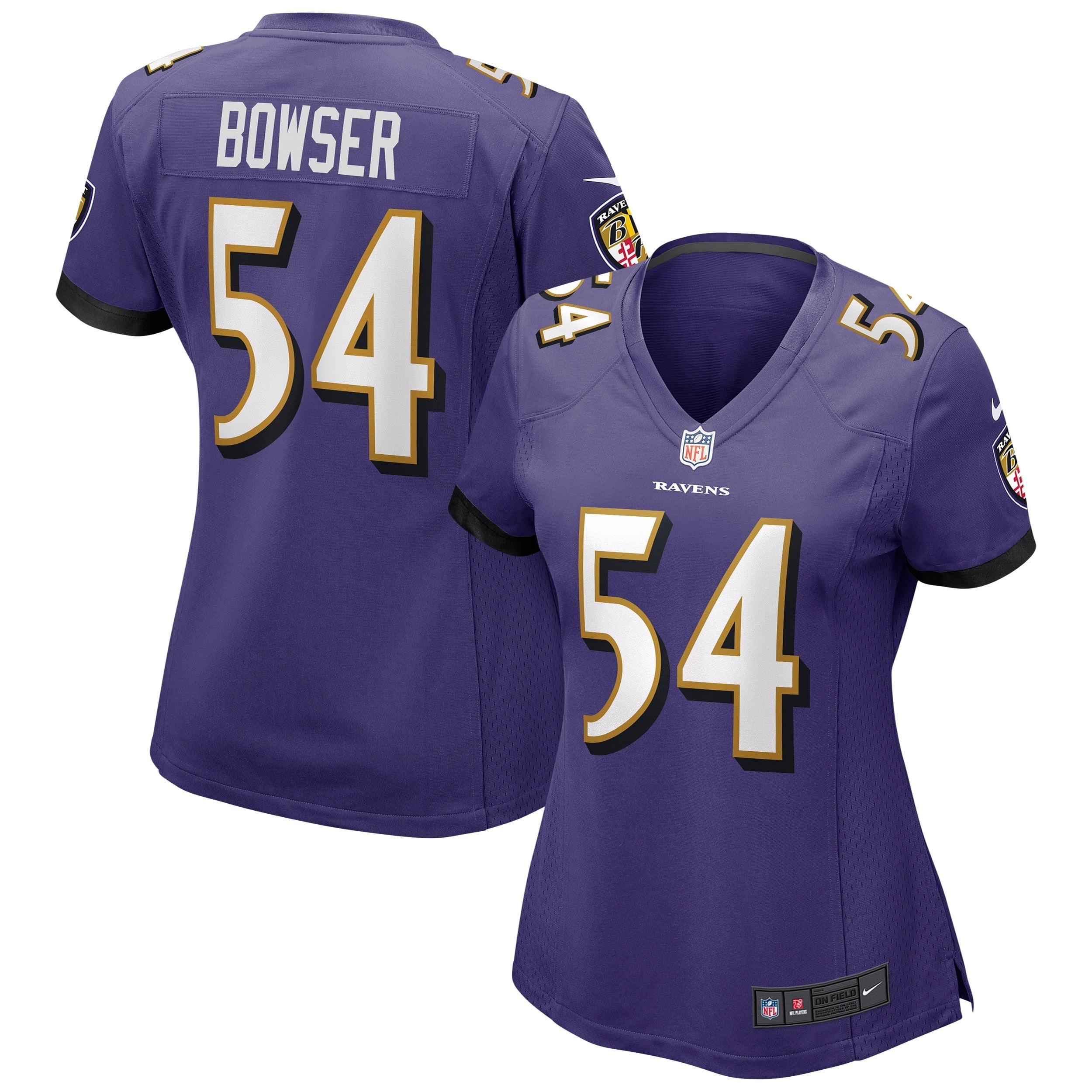 Women's Nike Tyus Bowser Purple Baltimore Ravens Game Jersey - vstockx