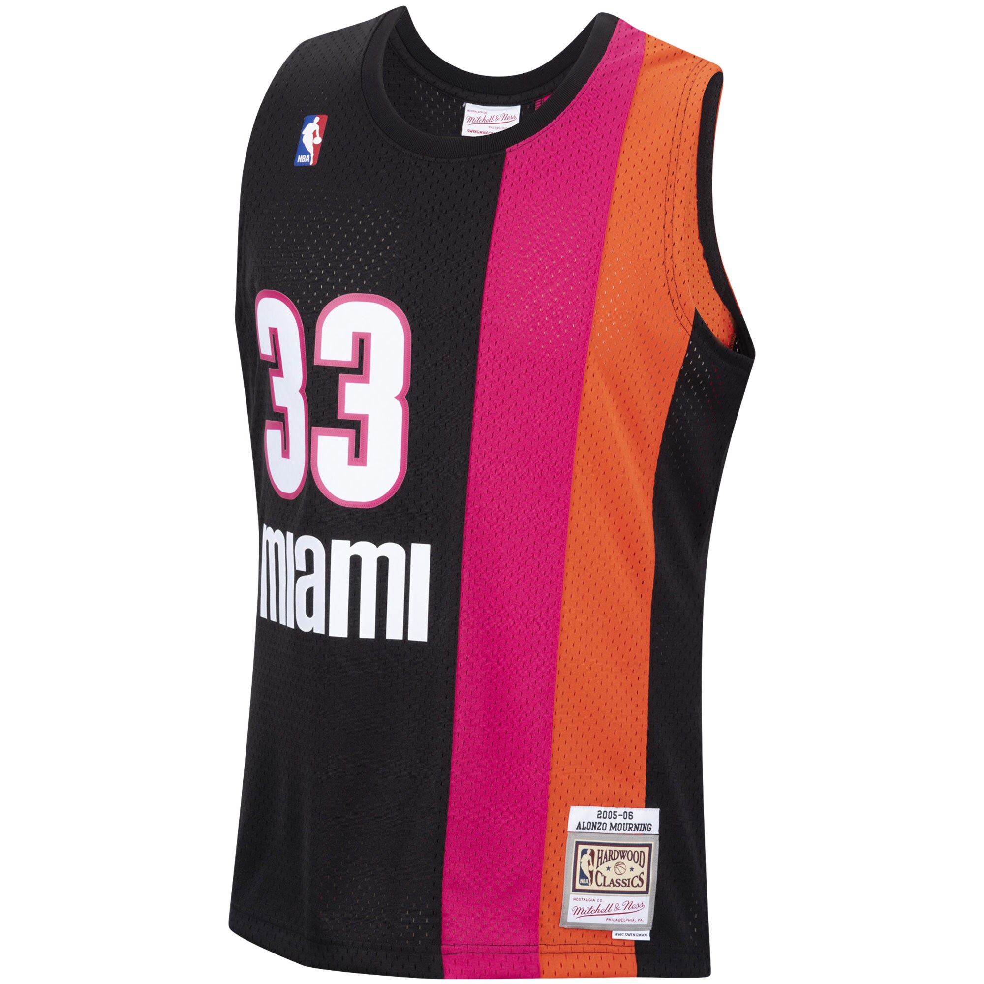 Alonzo Mourning Miami Heat Mitchell & Ness Hardwood Classics Swingman Jersey - Black - vstockx