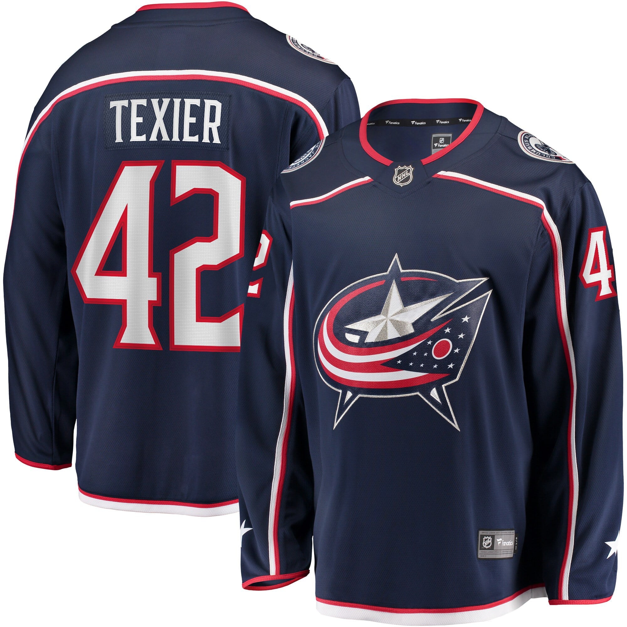 Men's Fanatics Branded Alexandre Texier Navy Columbus Blue Jackets Home Breakaway Player Jersey - vstockx