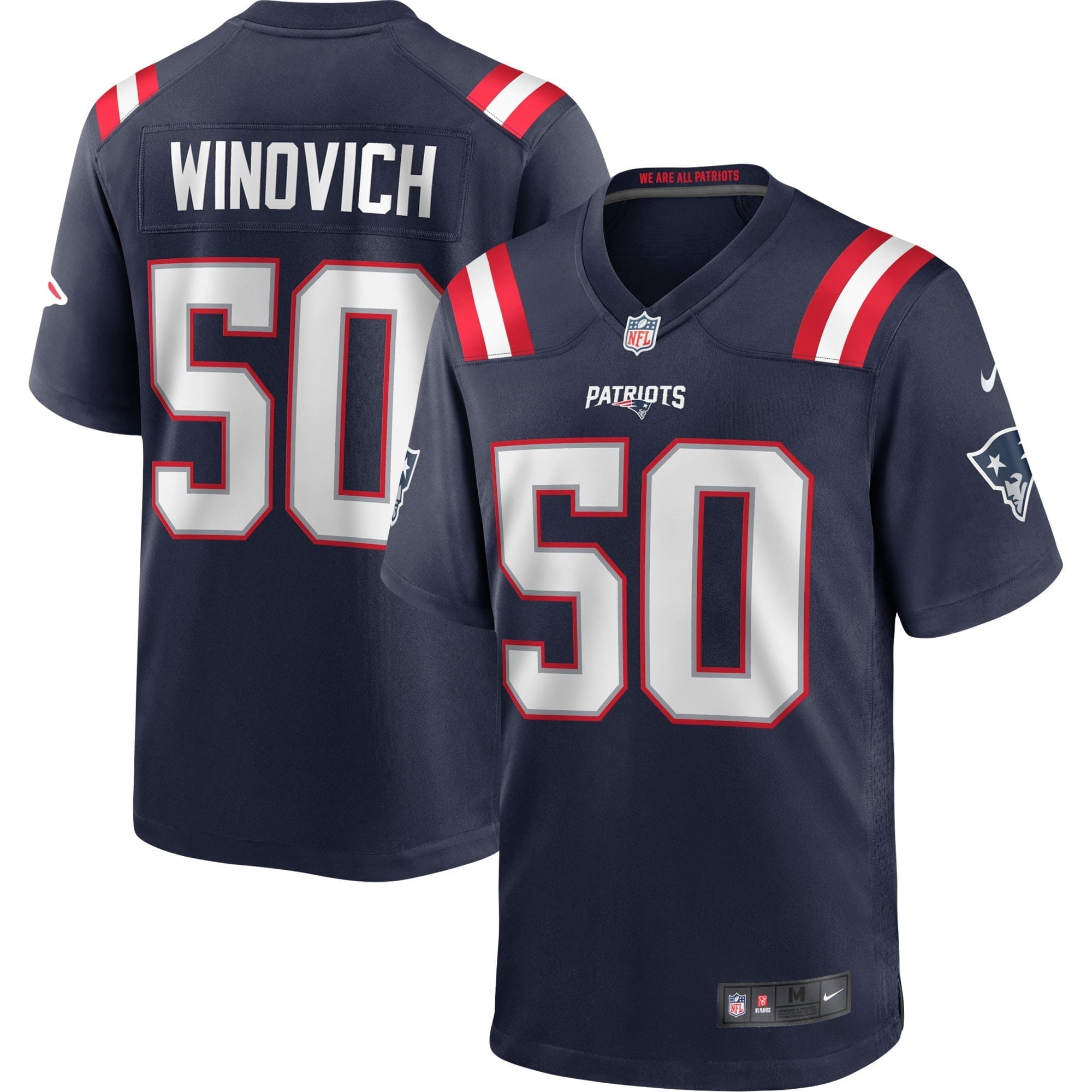 Men's Nike Chase Winovich Navy New England Patriots Game Player Jersey - vstockx