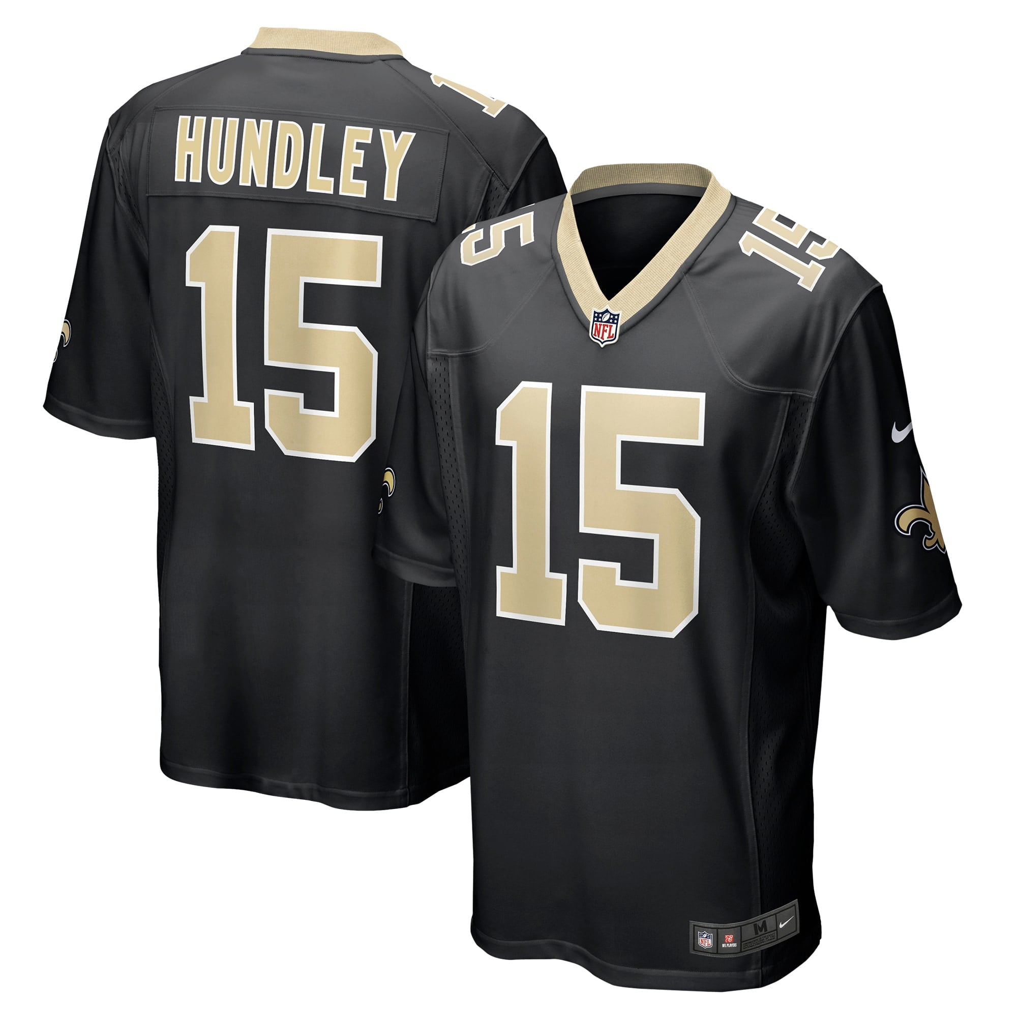 Men's Nike Brett Hundley Black New Orleans Saints Game Player Jersey - vstockx